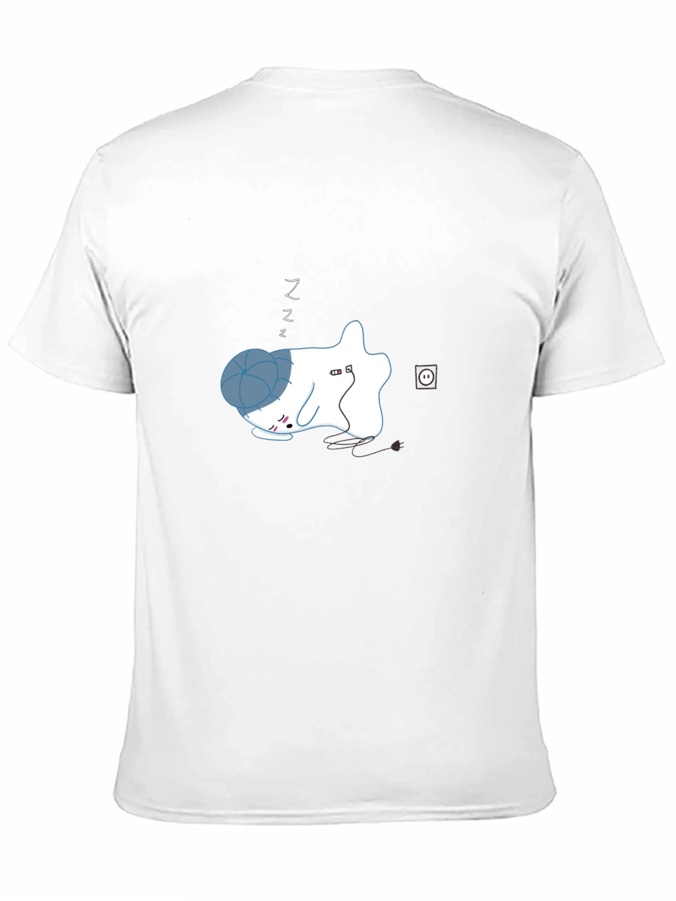Sleepy Ghost Graphic Tee - Black Cotton Comfort