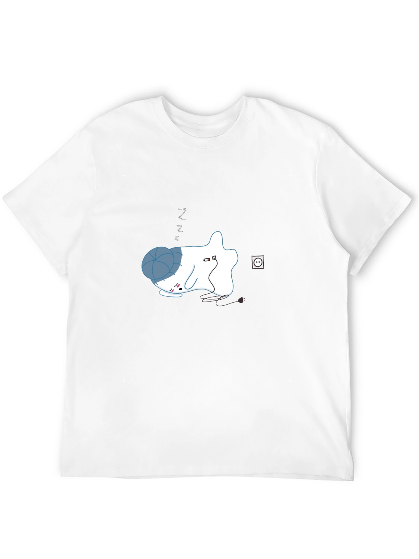 Sleepy Ghost Graphic Tee - Black Cotton Comfort