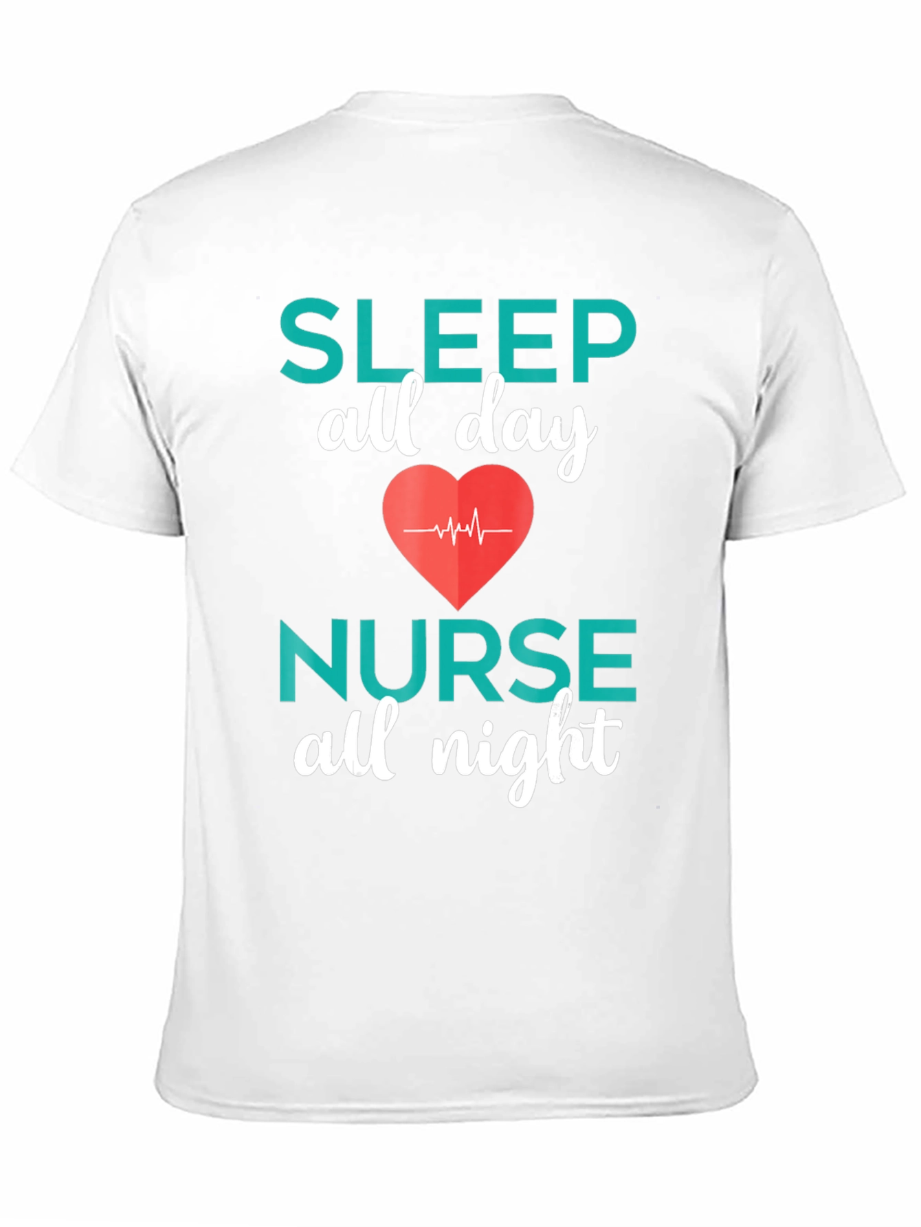 Nurse Sleep All Day Black T-Shirt