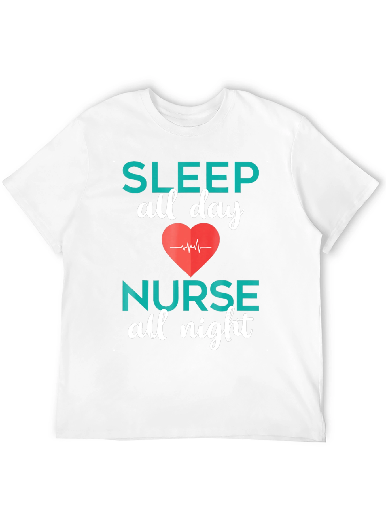 Nurse Sleep All Day Black T-Shirt