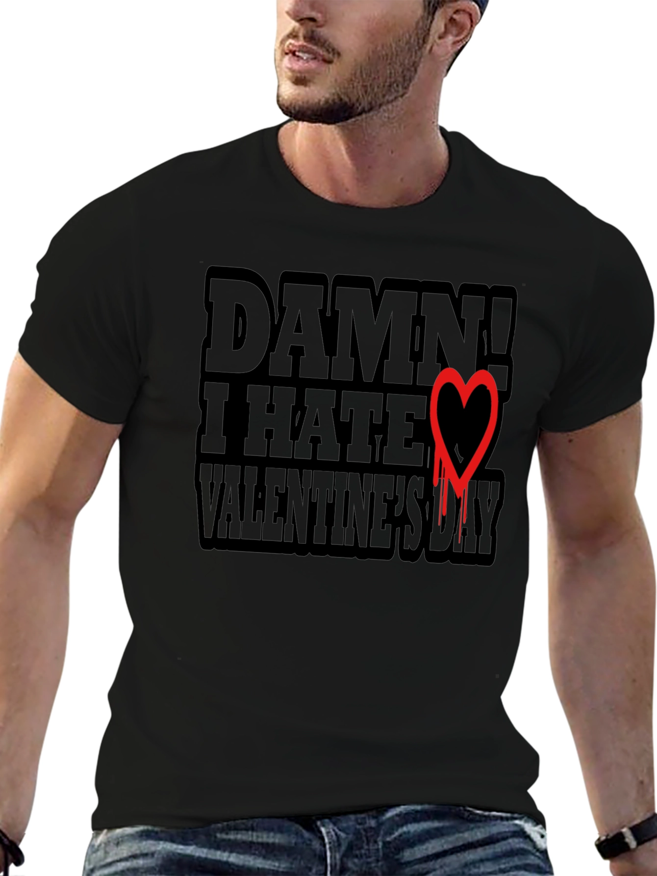 Anti-Valentines Day T-Shirt - Damn I Hate Valentines