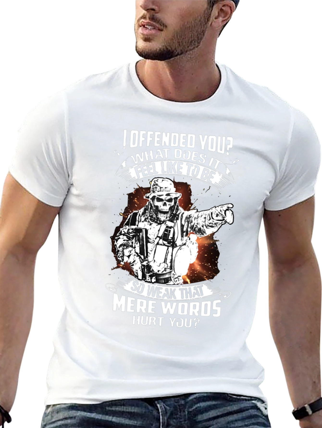 Offensive Humor T-Shirt - Weak Mere Words