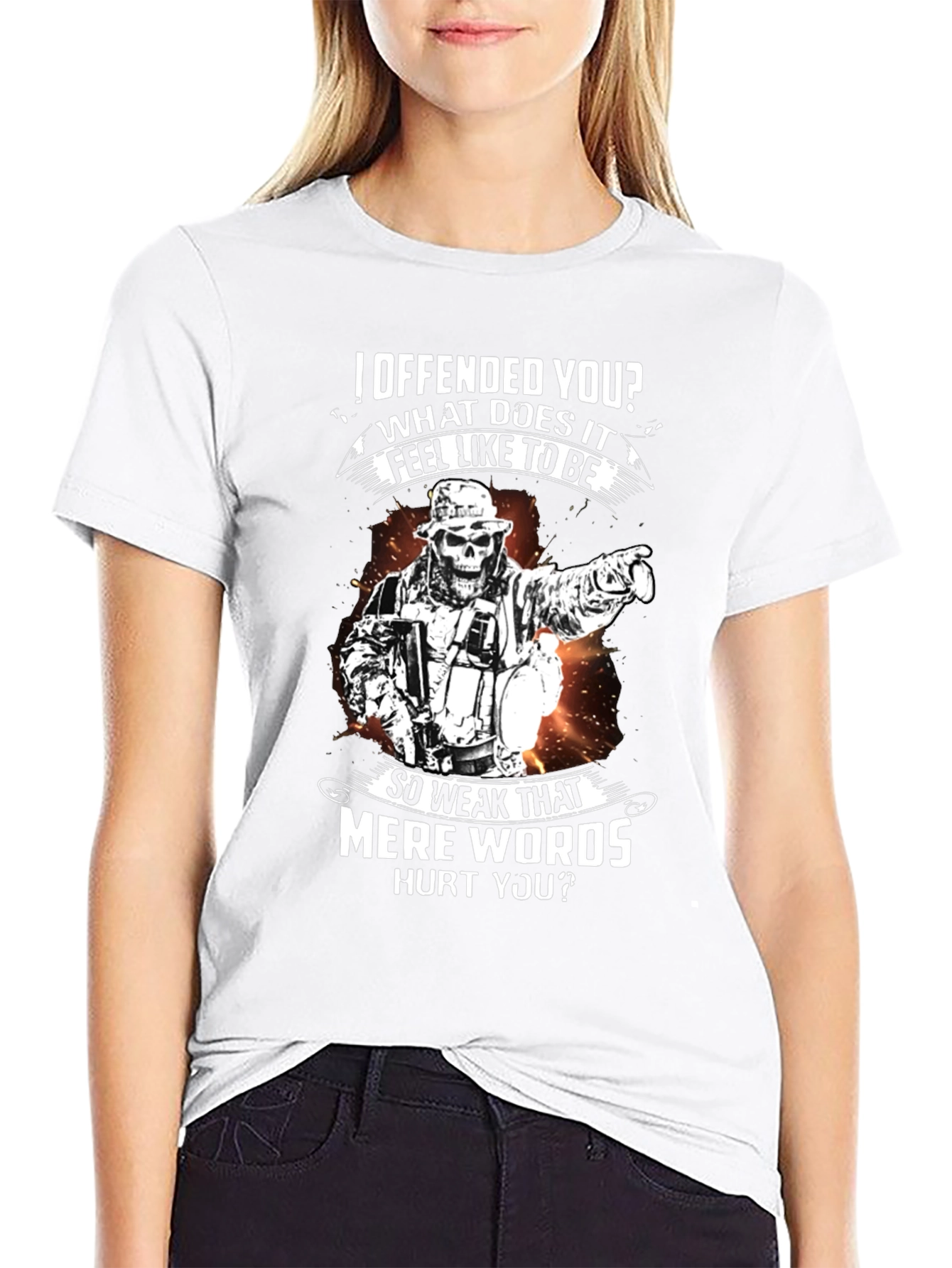 Offensive Humor T-Shirt - Weak Mere Words