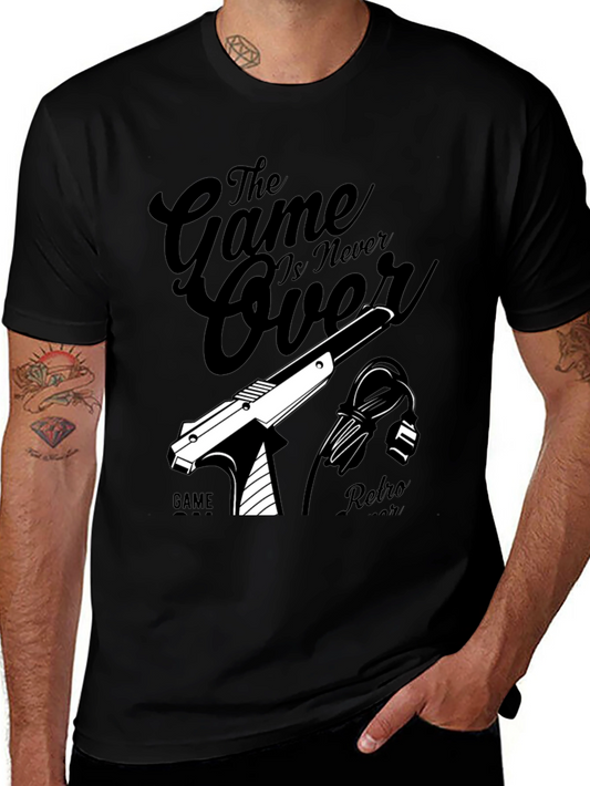 Retro Game Over Black Graphic Tee