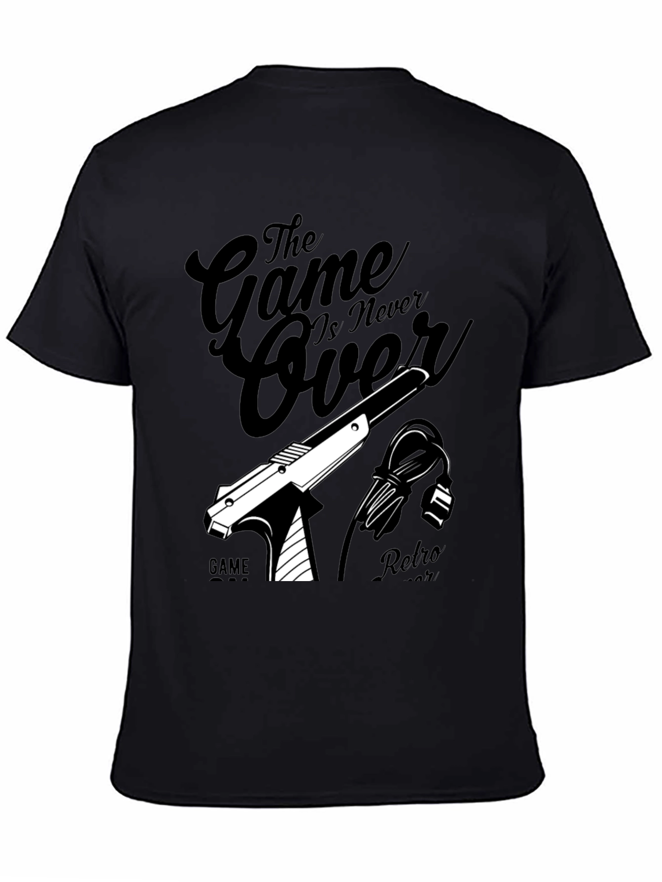 Retro Game Over Black Graphic Tee