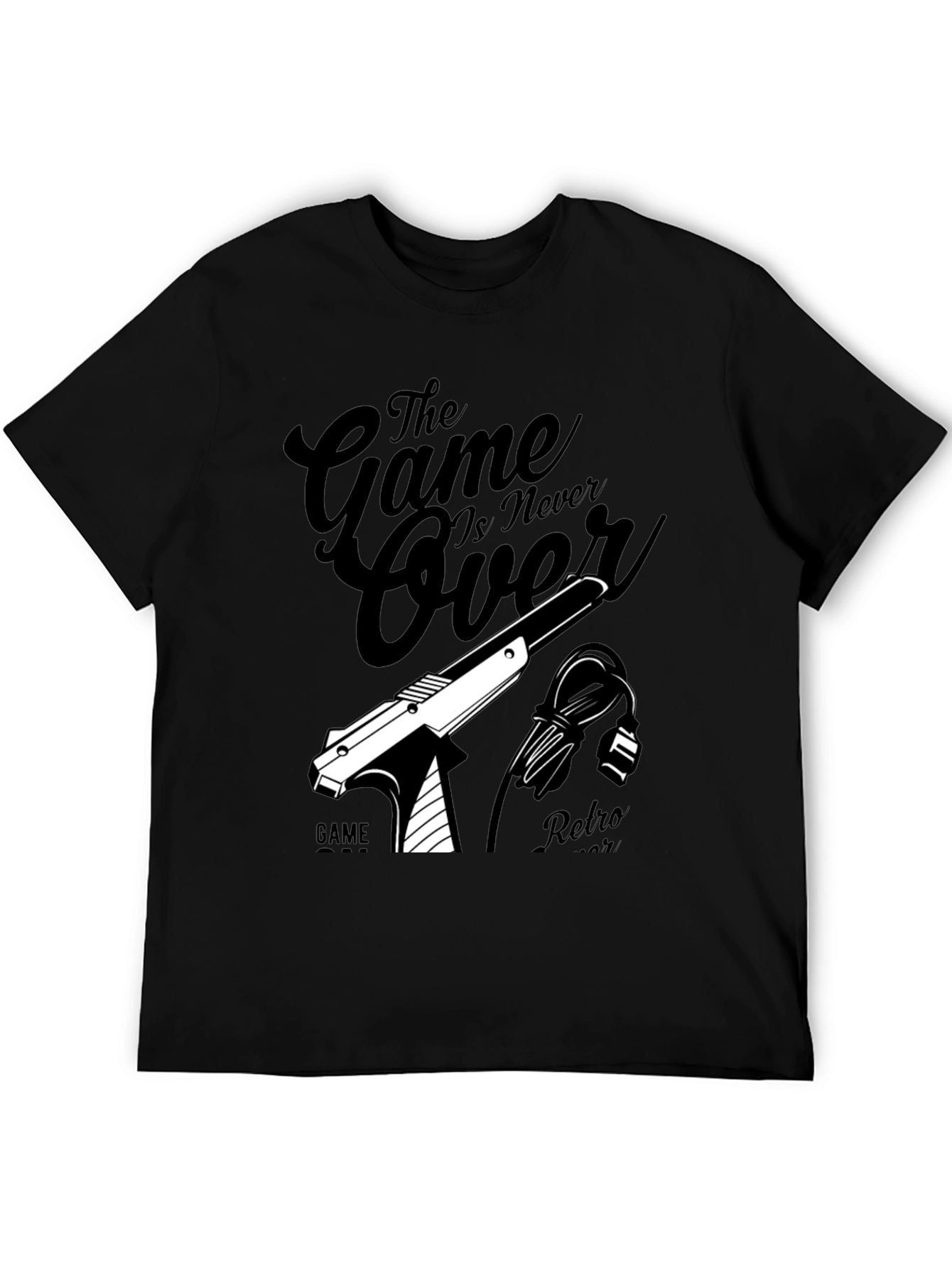 Retro Game Over Black Graphic Tee