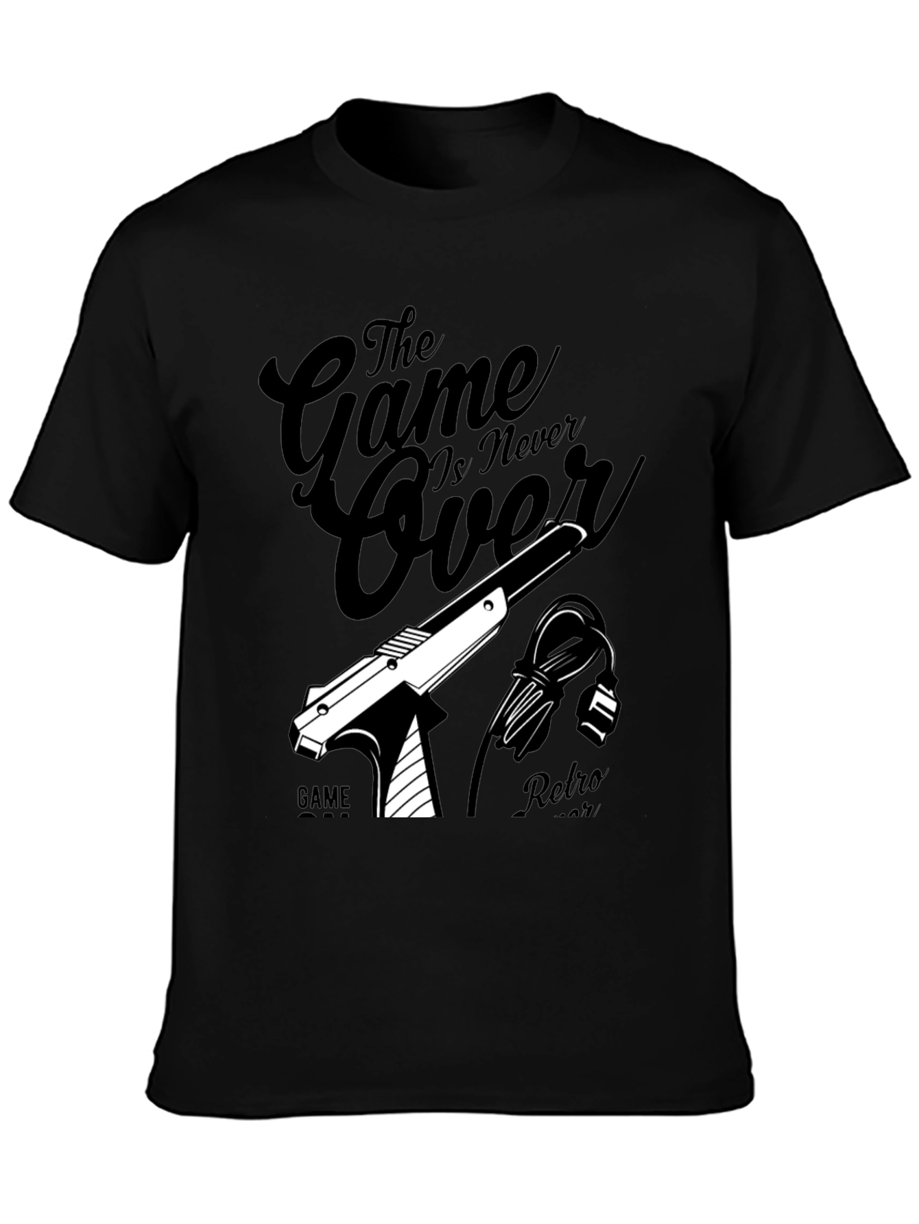 Retro Game Over Black Graphic Tee