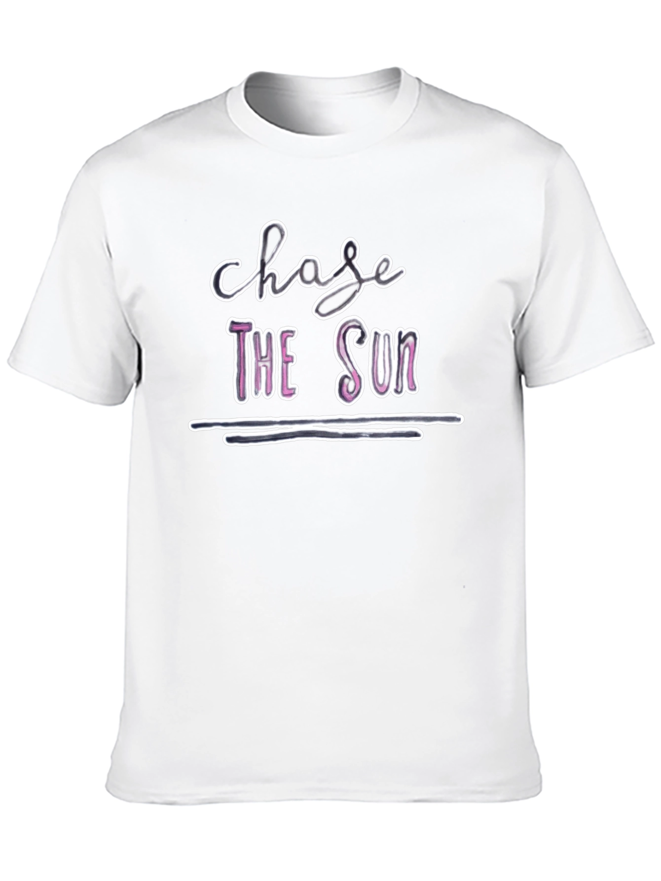 Chase The Sun Graphic Tee - Trendy Black T-Shirt