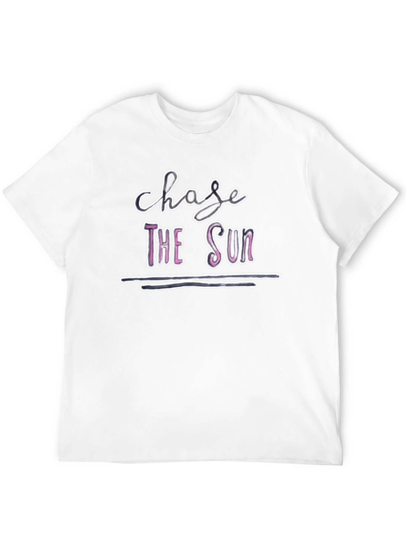 Chase The Sun Graphic Tee - Trendy Black T-Shirt