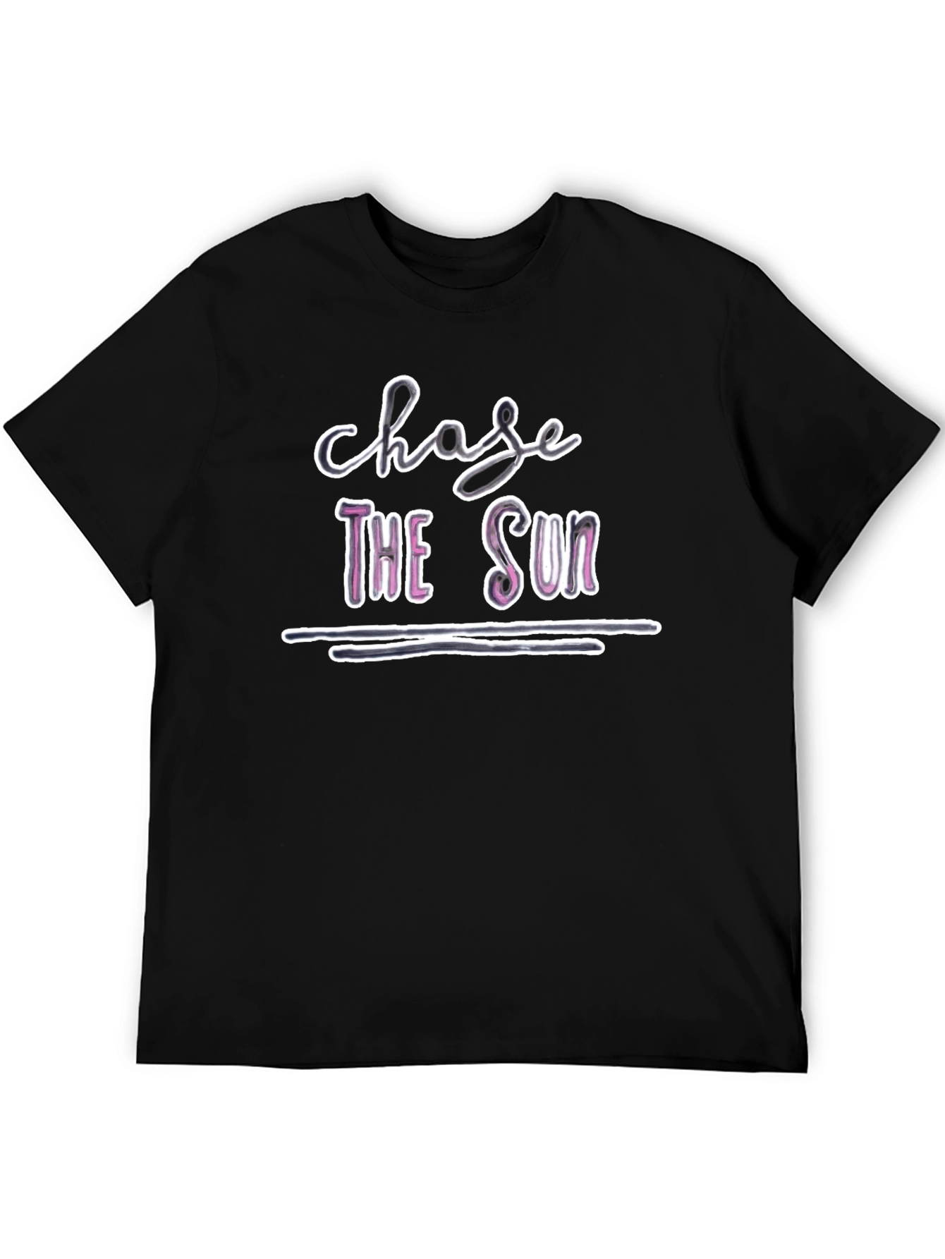 Chase The Sun Graphic Tee - Trendy Black T-Shirt
