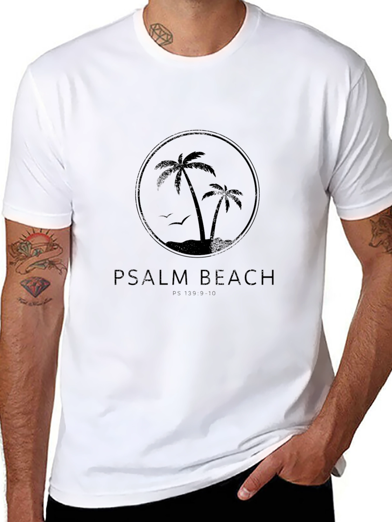 Psalm Beach Black Graphic T-Shirt