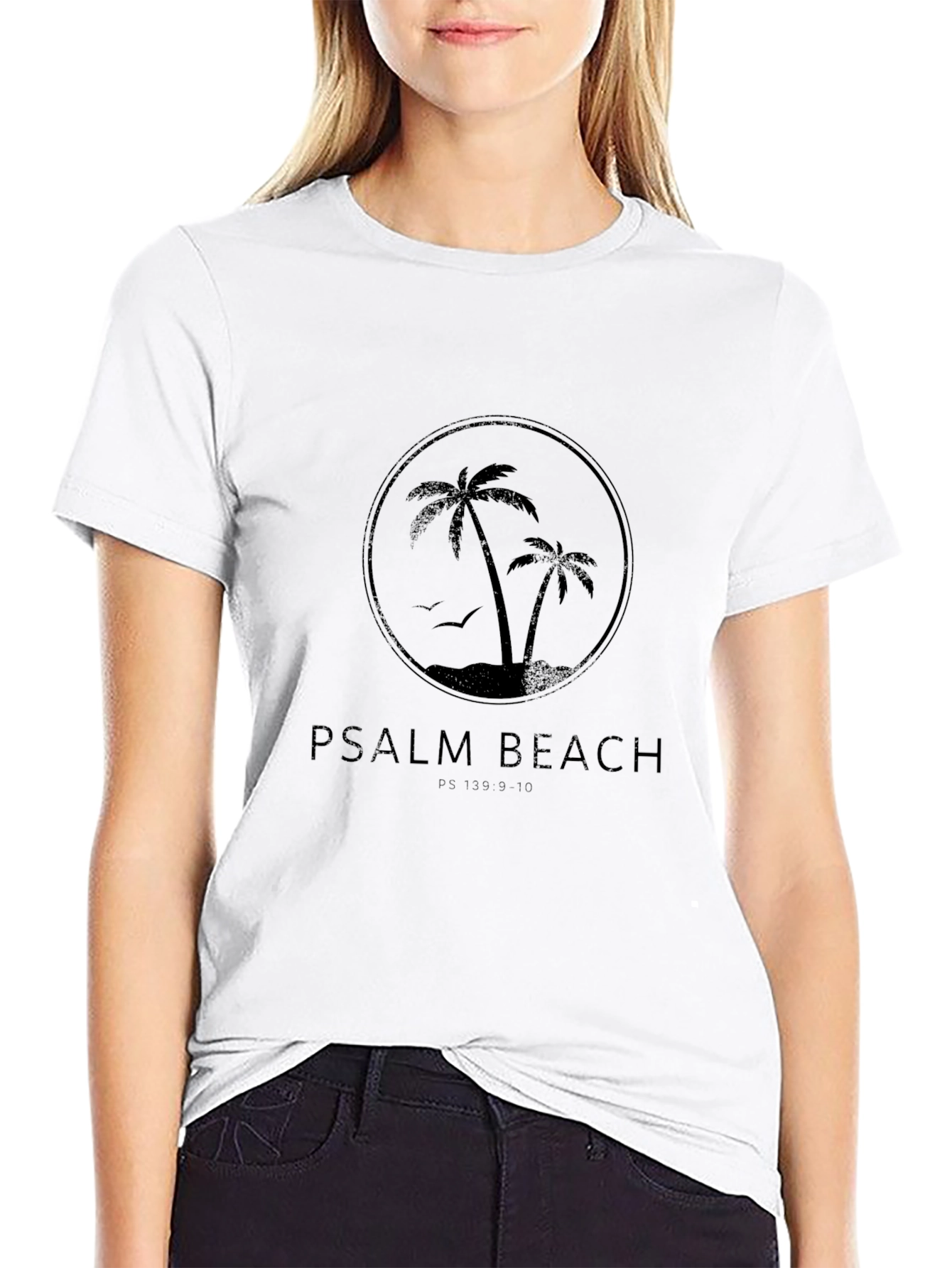 Psalm Beach Black Graphic T-Shirt