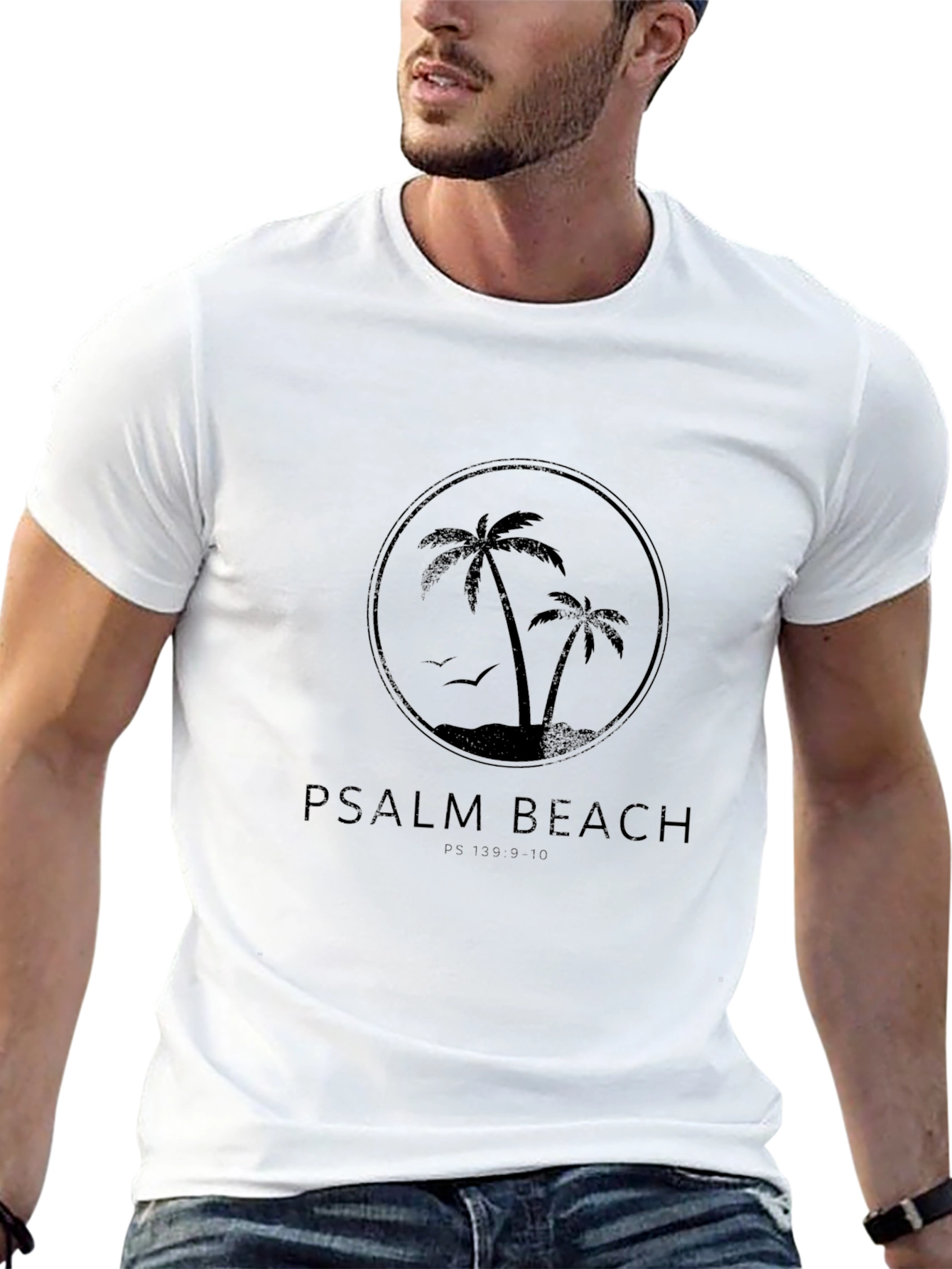 Psalm Beach Black Graphic T-Shirt