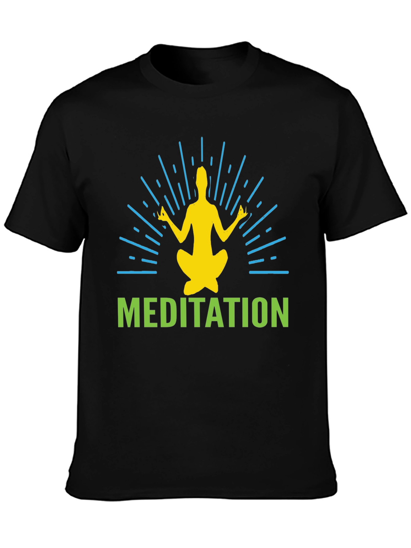 Meditate in Style: Black Graphic T-Shirt
