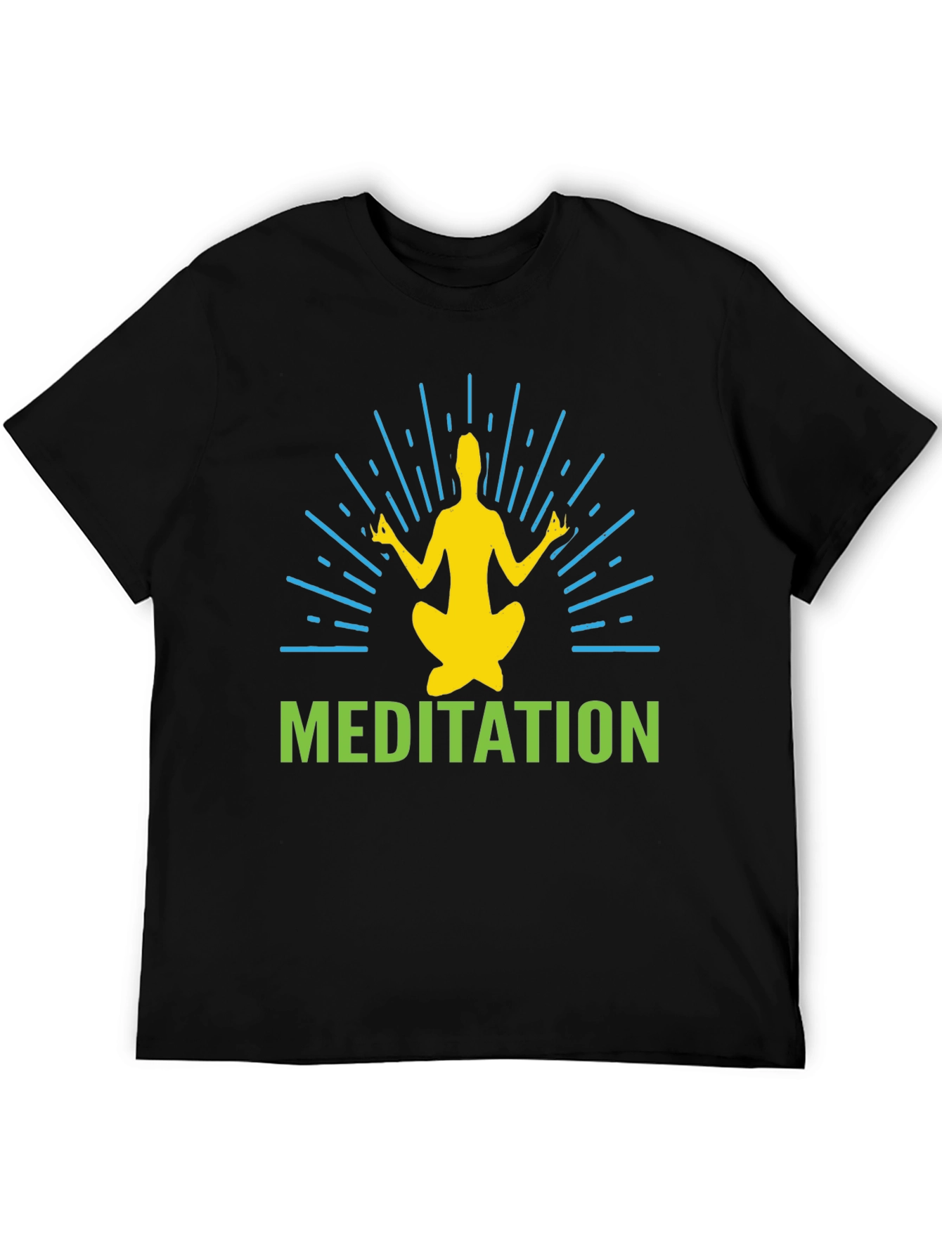 Meditate in Style: Black Graphic T-Shirt