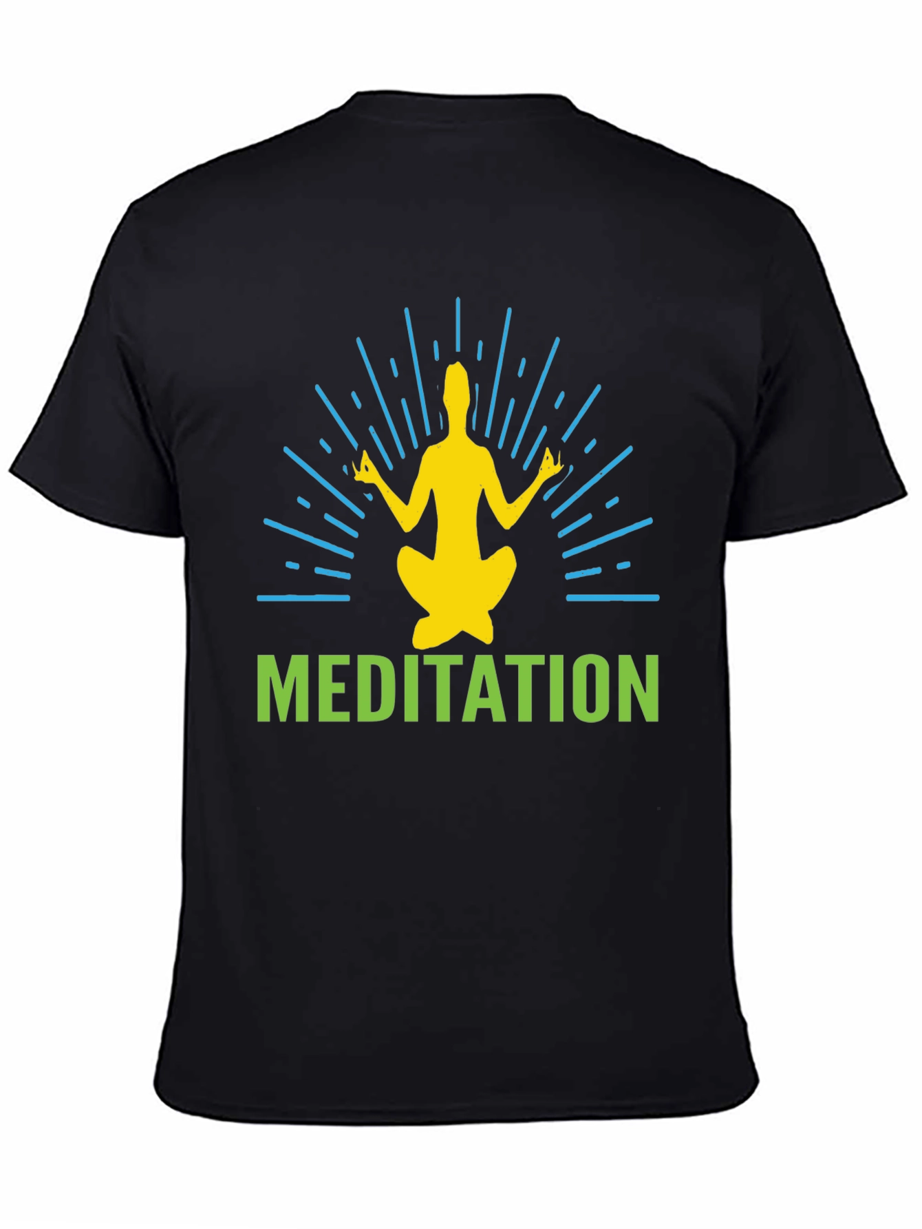 Meditate in Style: Black Graphic T-Shirt