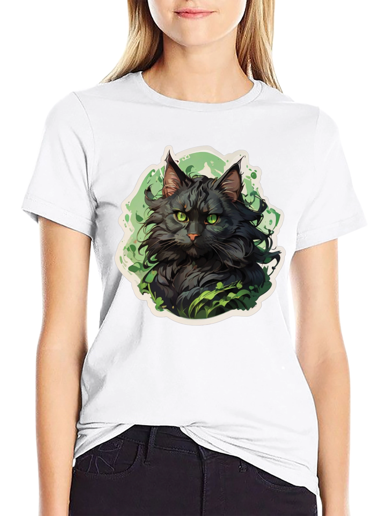Black Cat Graphic Tee - Stylish Animal Lovers Shirt