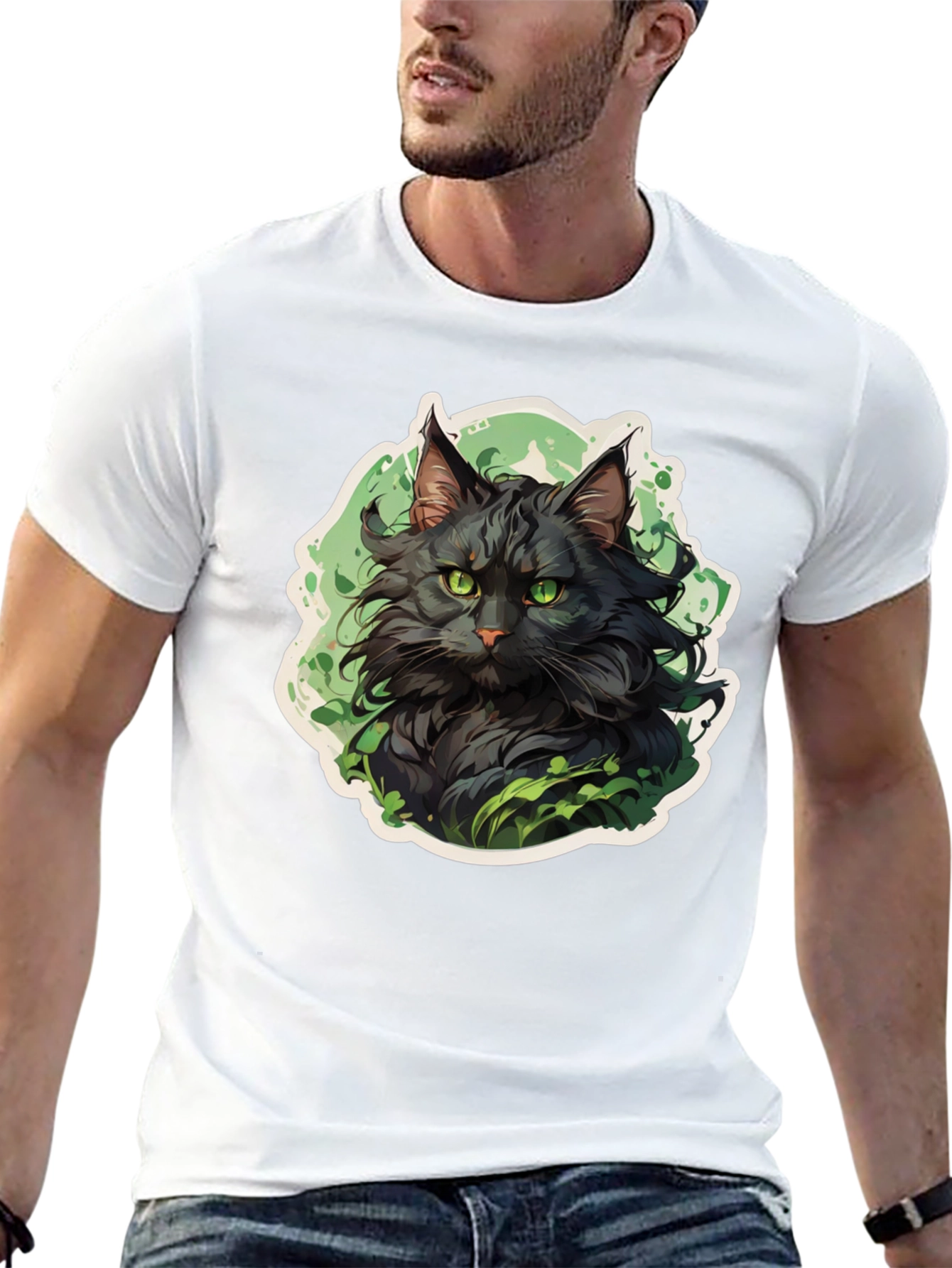 Black Cat Graphic Tee - Stylish Animal Lovers Shirt