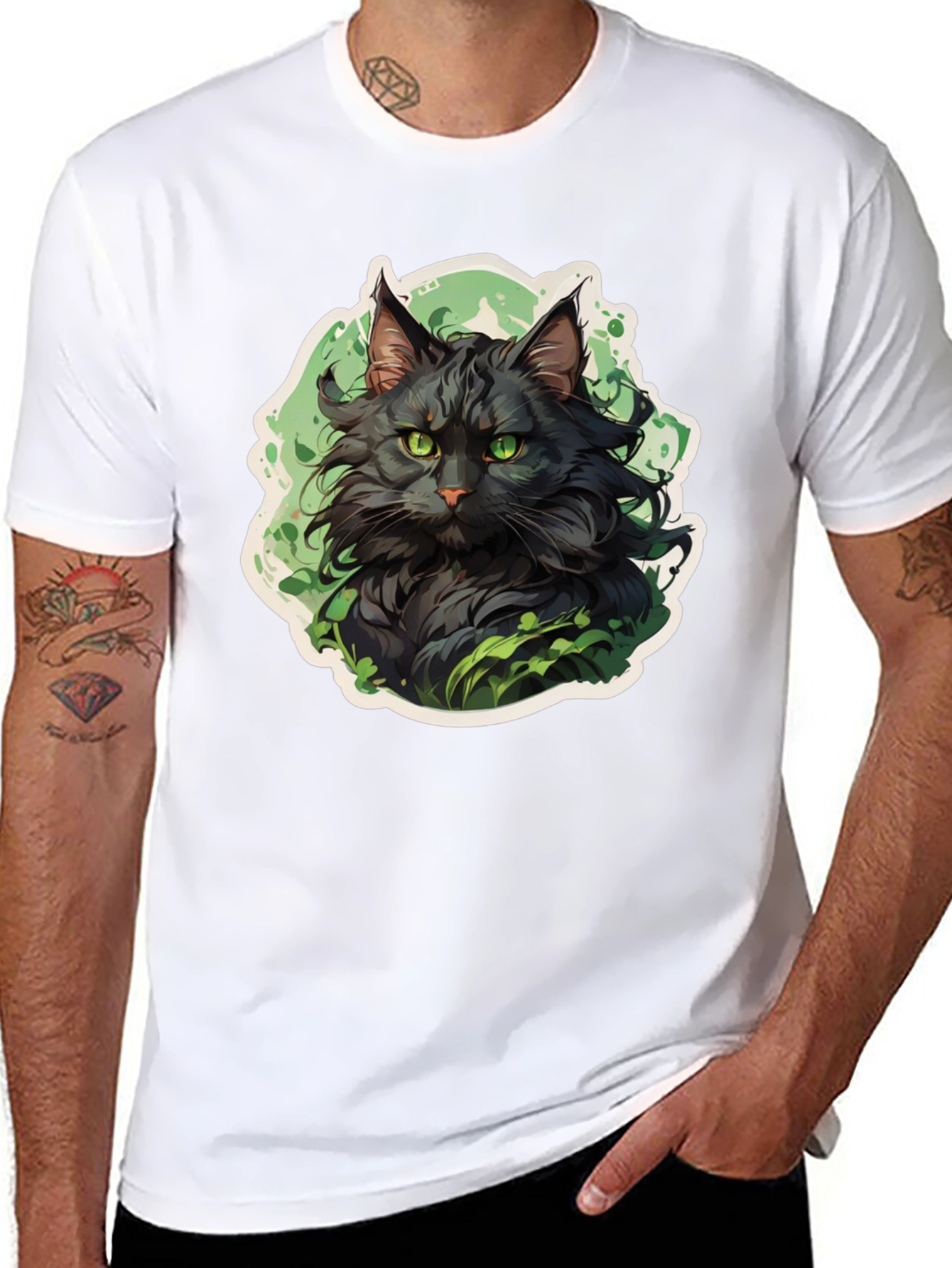 Black Cat Graphic Tee - Stylish Animal Lovers Shirt