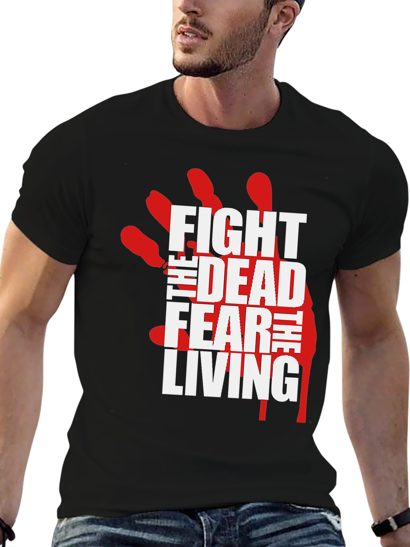 Fight the Dead Fear the Living Black Graphic Tee