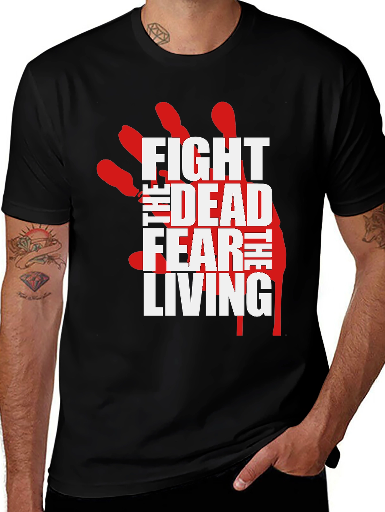 Fight the Dead Fear the Living Black Graphic Tee
