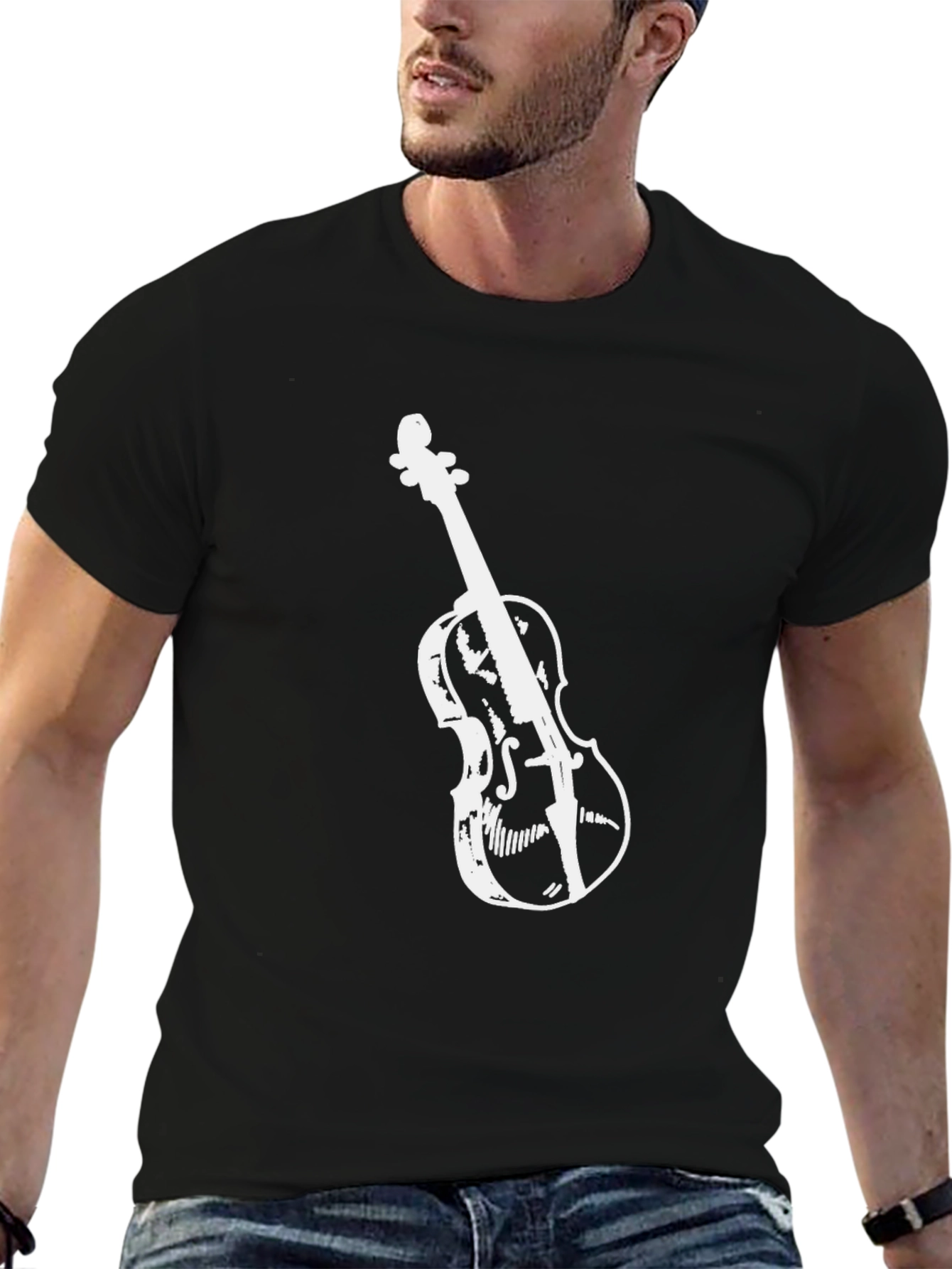 Violin Graphic Tee - Stylish Music Lover Shirt