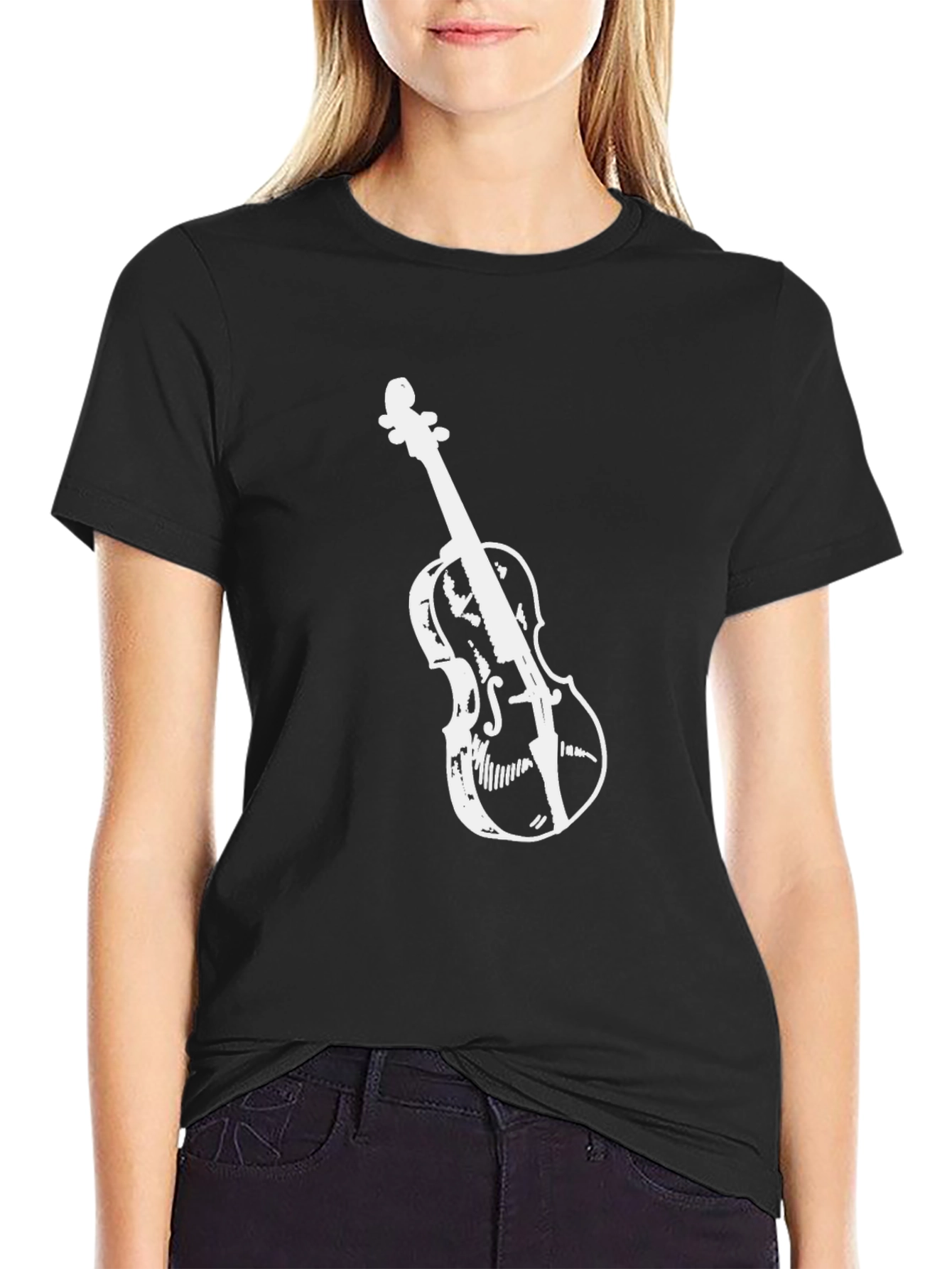 Violin Graphic Tee - Stylish Music Lover Shirt