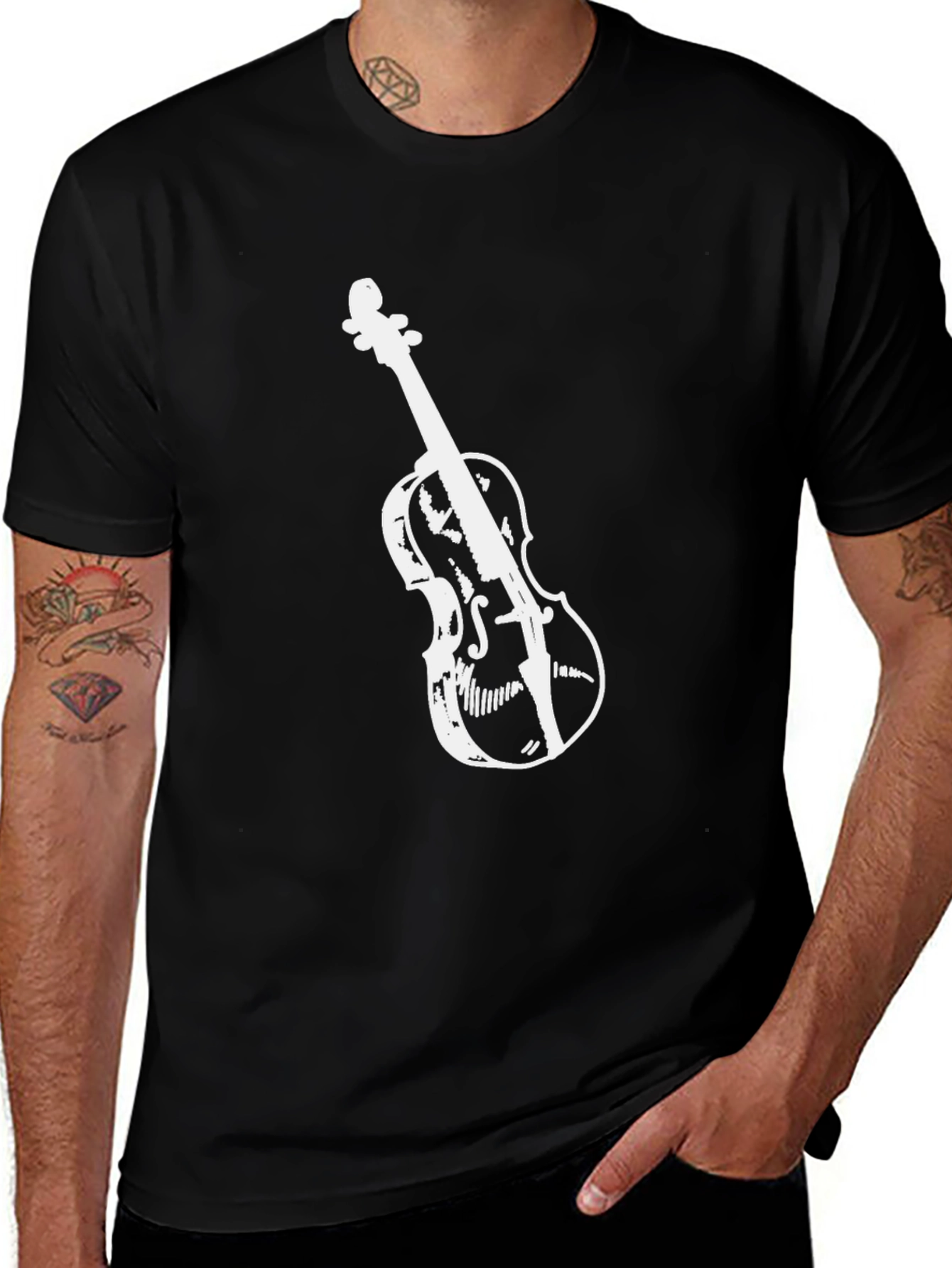Violin Graphic Tee - Stylish Music Lover Shirt