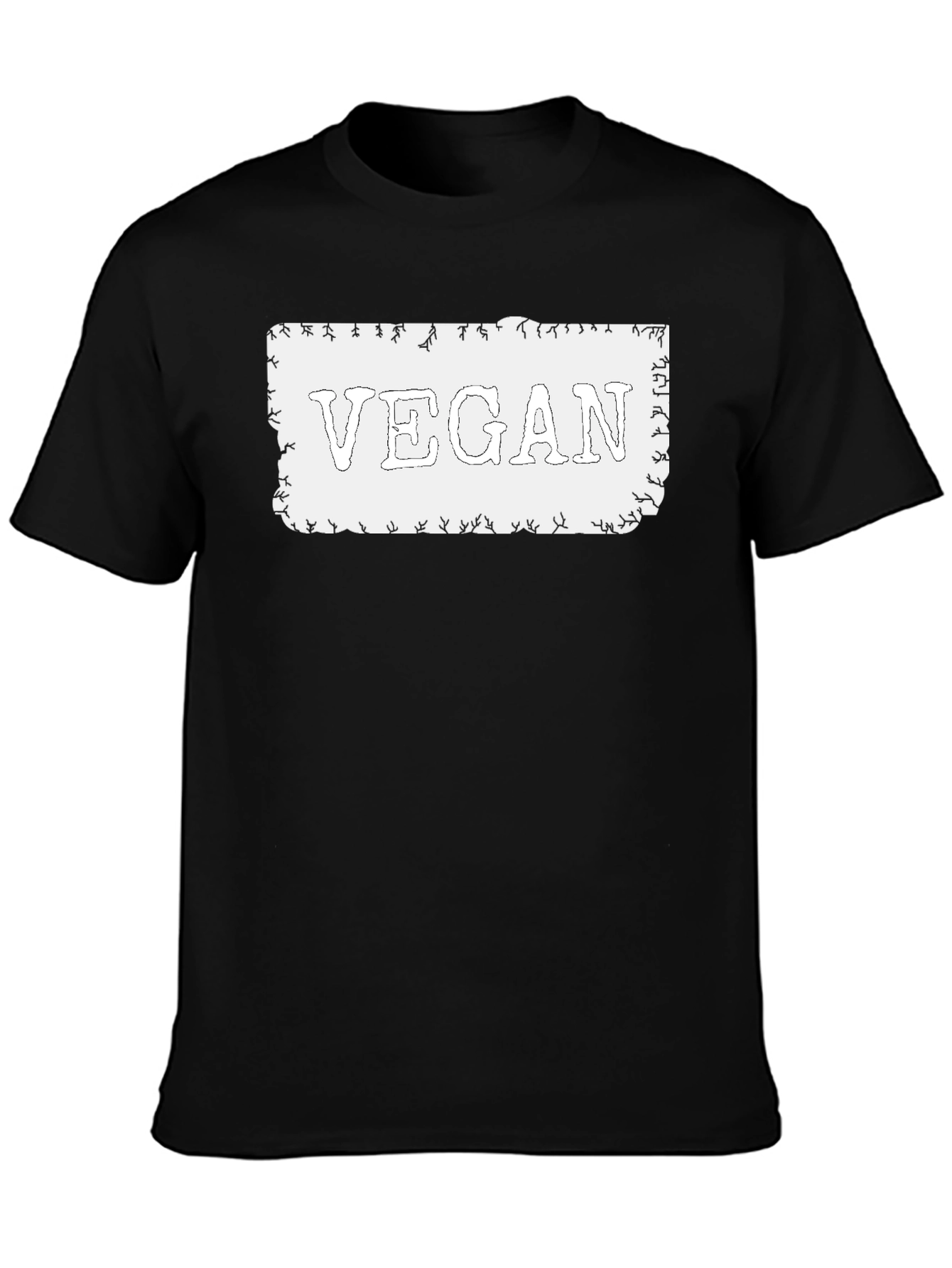 Vegan Statement T-Shirt - Black Cotton Tee