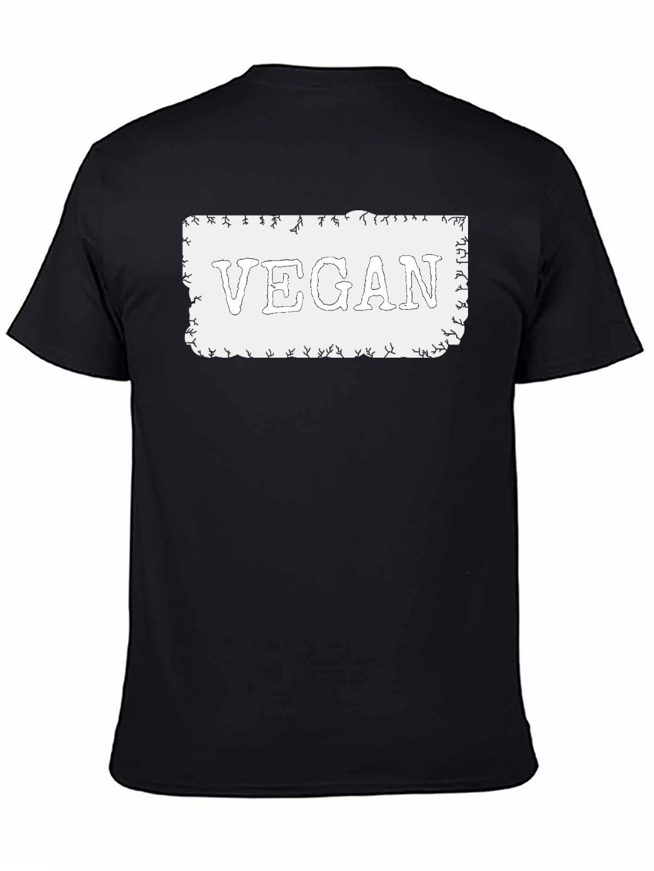 Vegan Statement T-Shirt - Black Cotton Tee