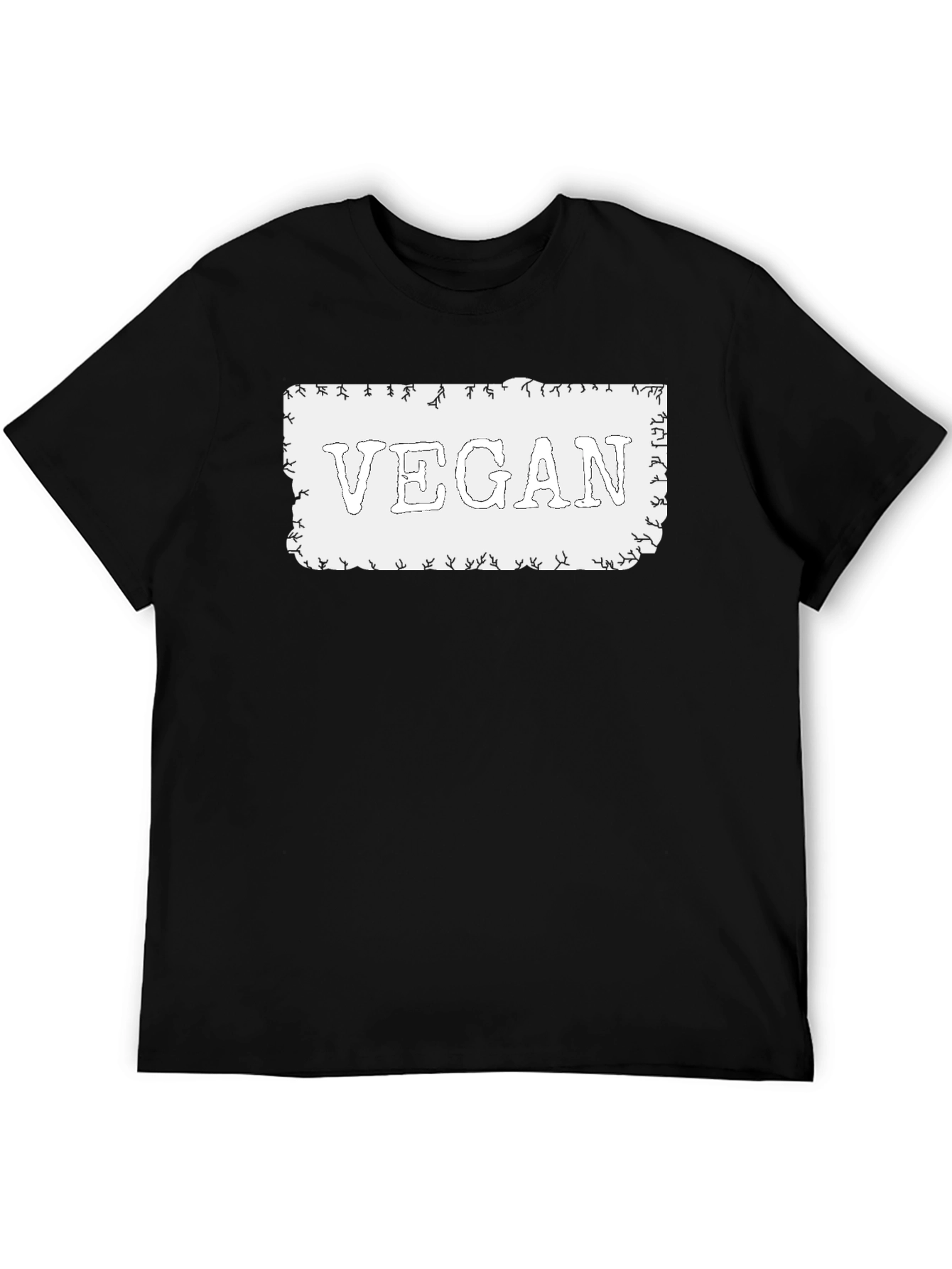 Vegan Statement T-Shirt - Black Cotton Tee