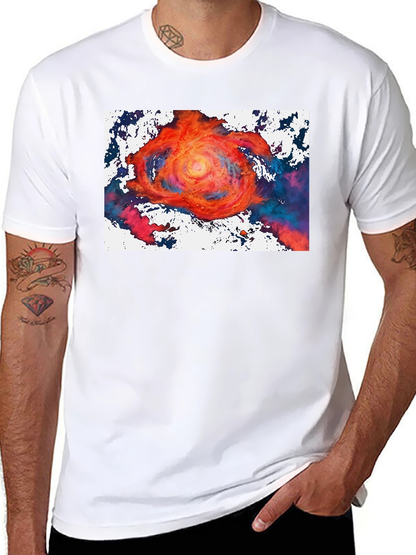 Vortex Graphic Tee - Bold Artistic Design Black