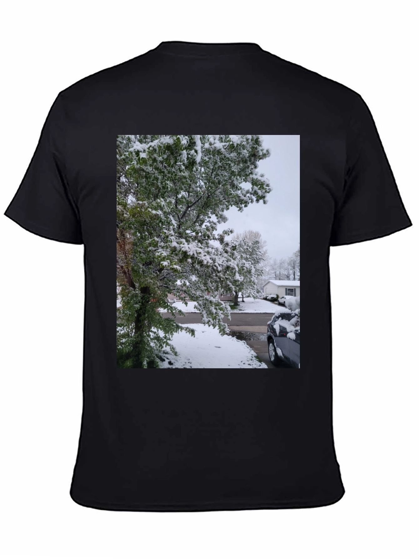 Winter Scene Black T-Shirt