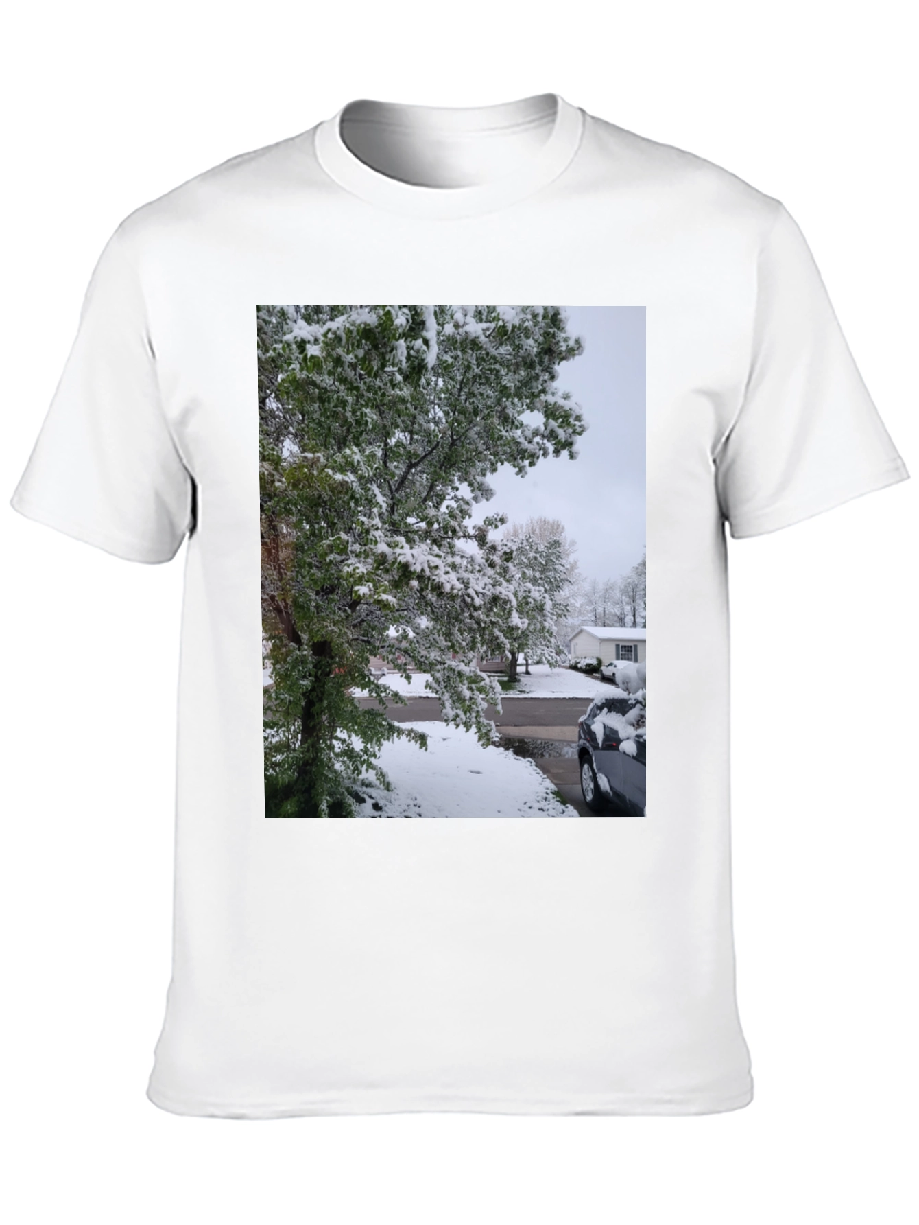 Winter Scene Black T-Shirt