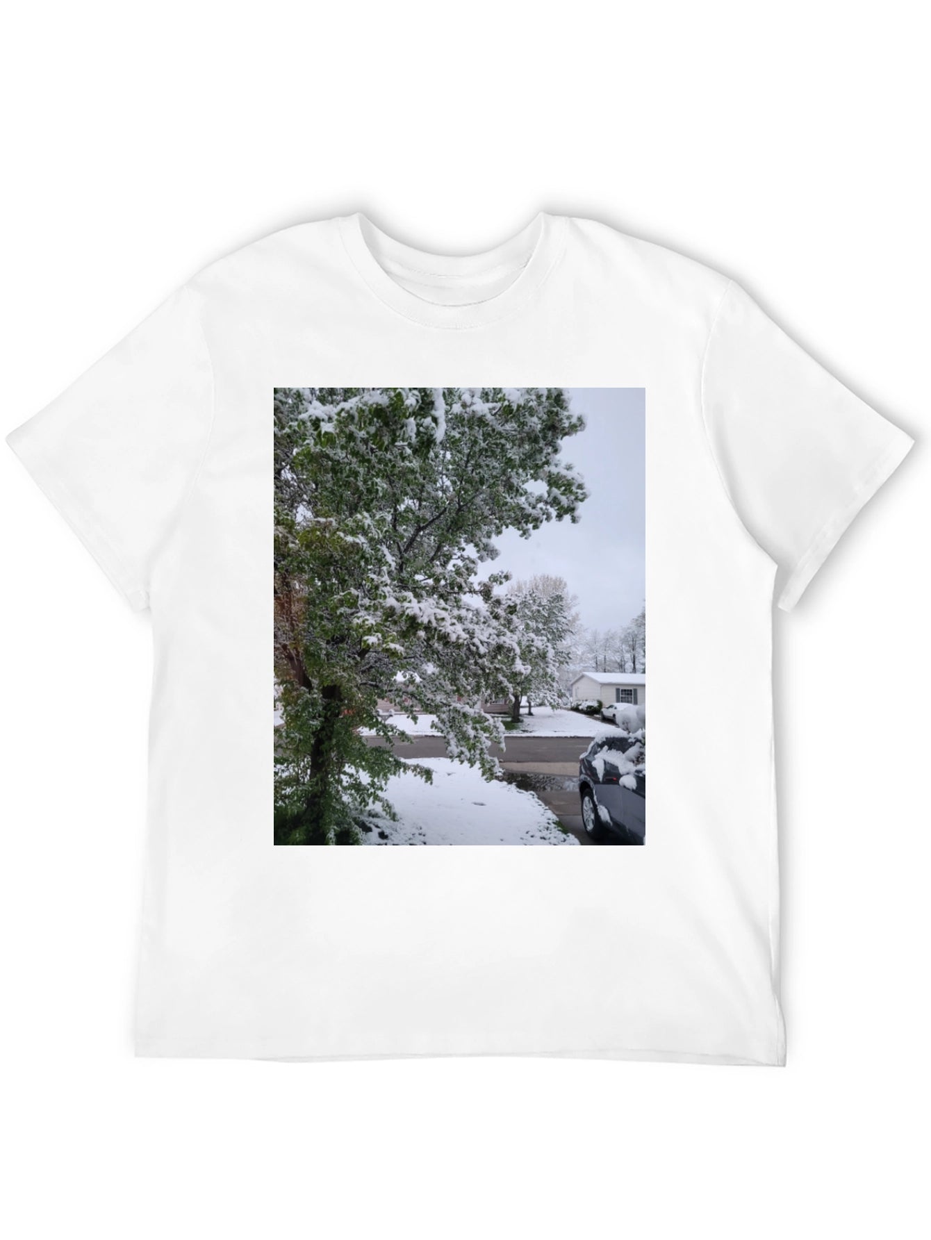 Winter Scene Black T-Shirt