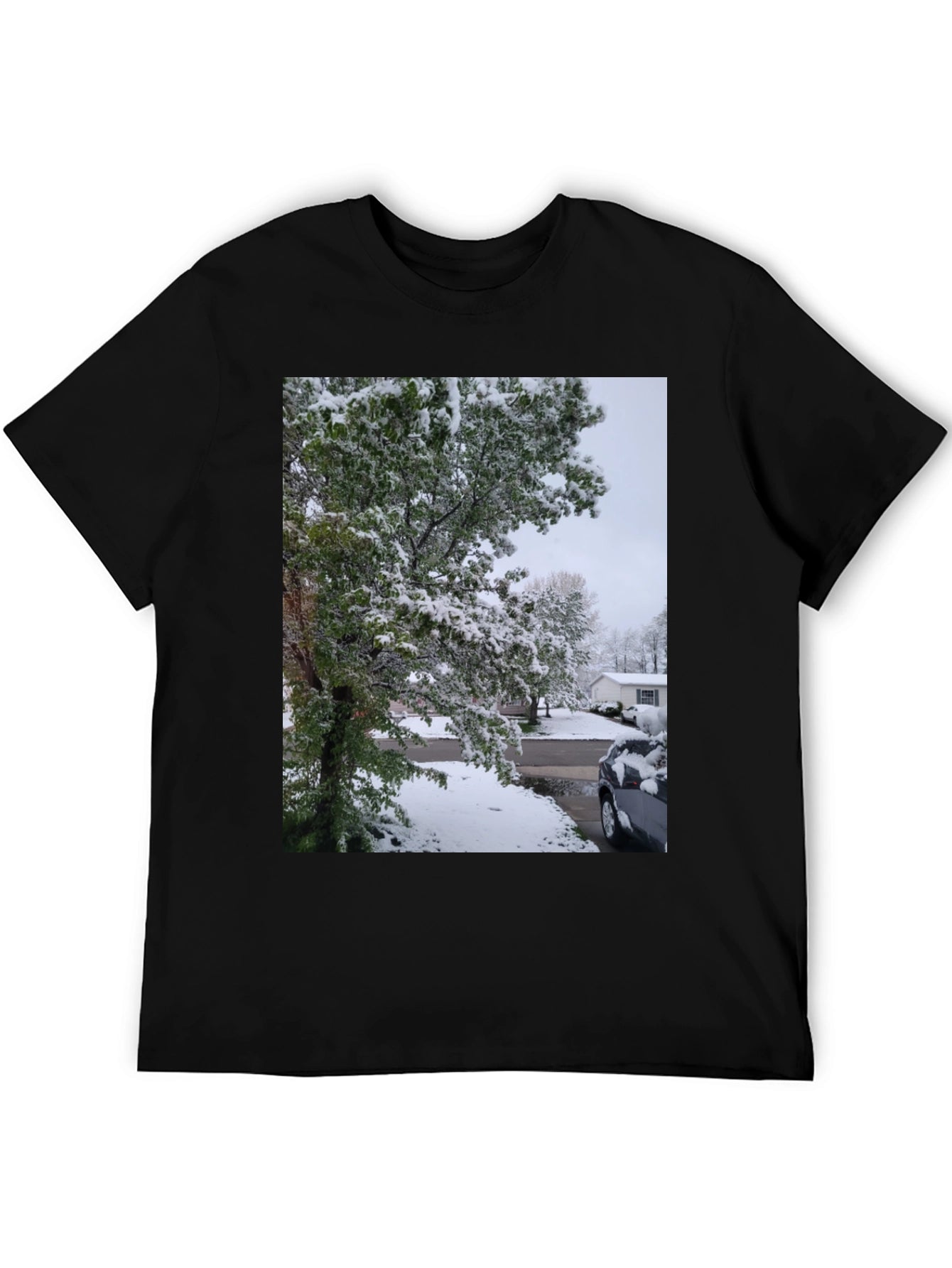 Winter Scene Black T-Shirt