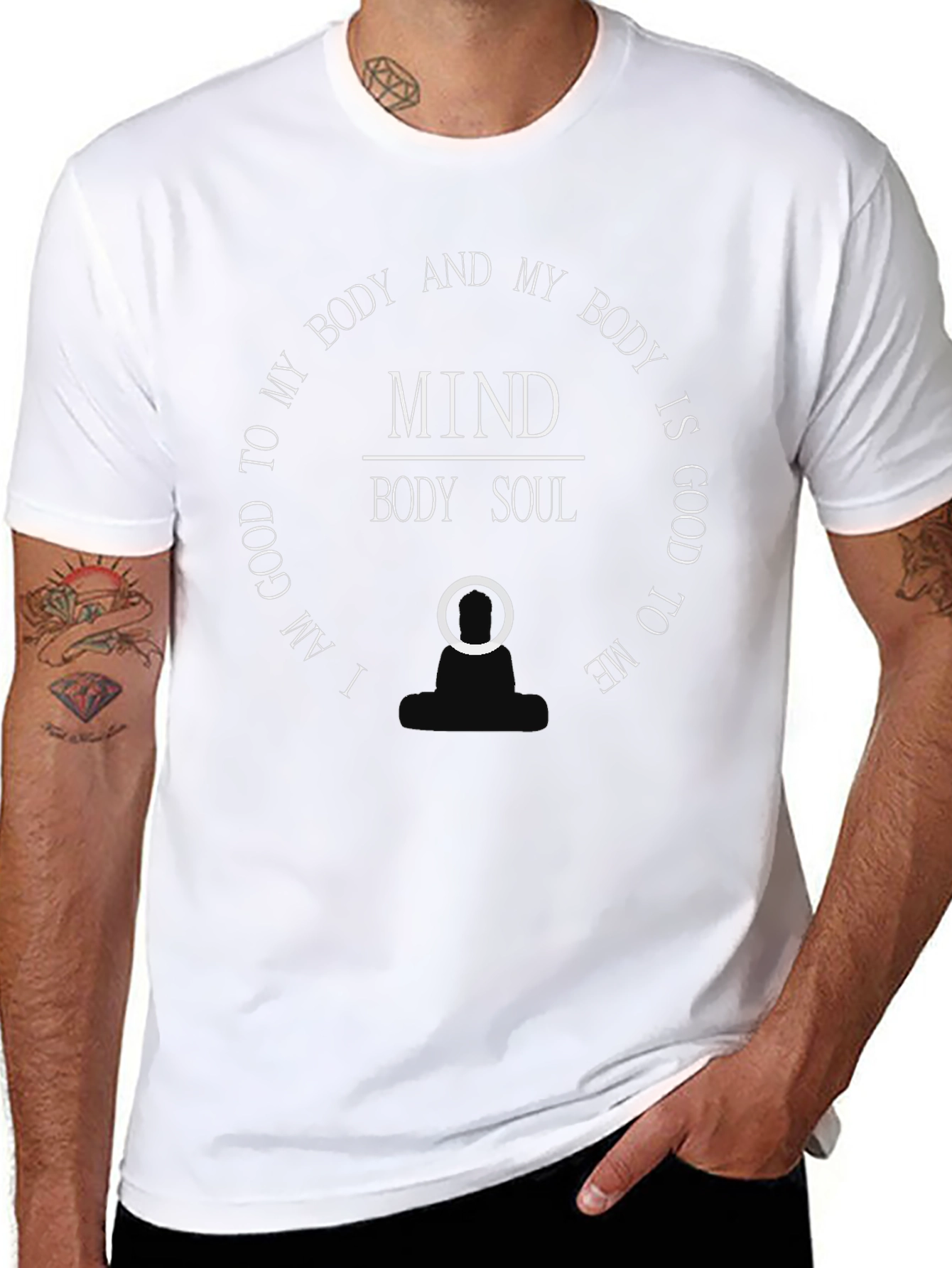 Mind Body Soul Graphic T-Shirt - Black