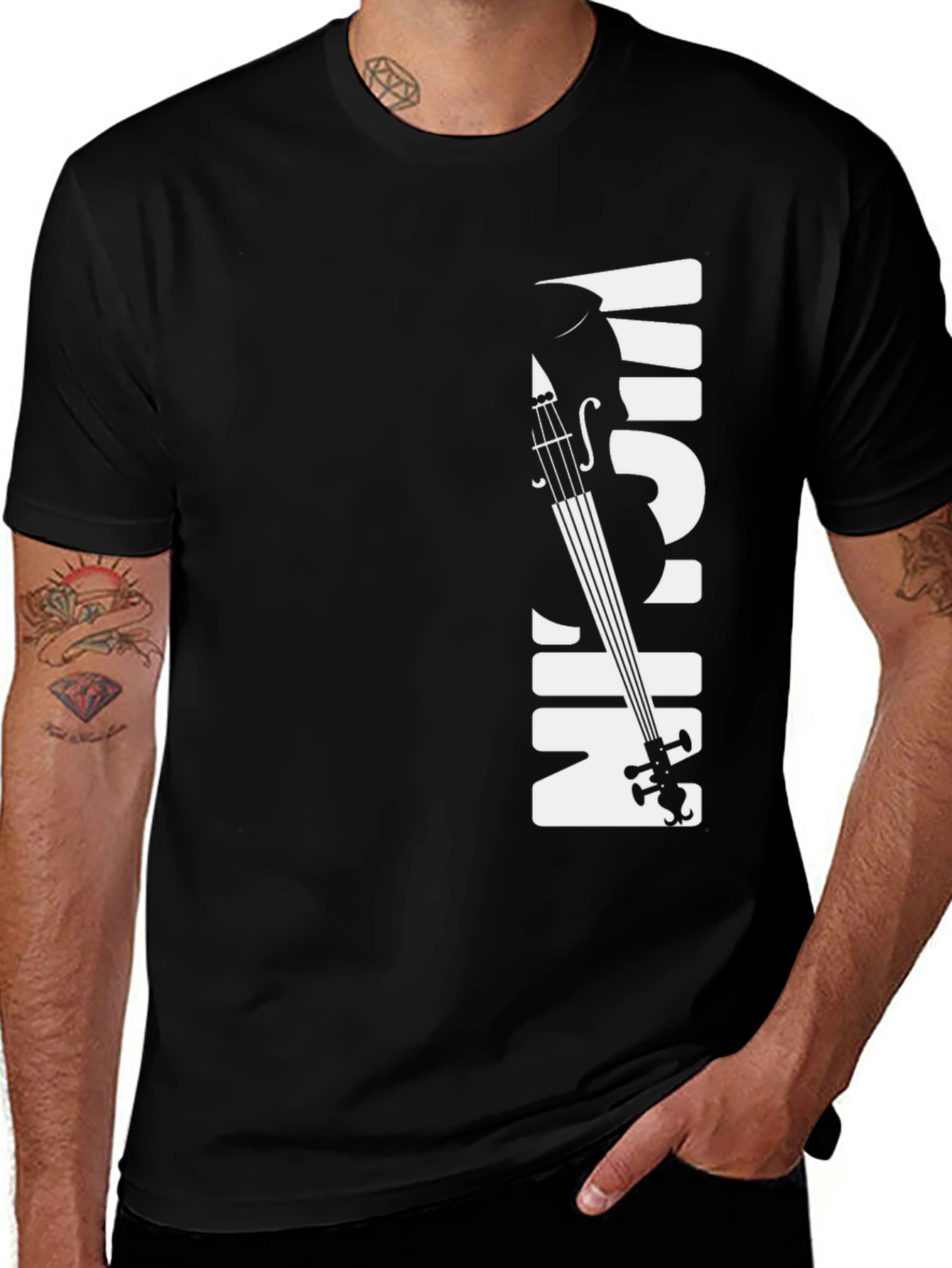 Violin Graphic T-Shirt - Classic Musician Tee