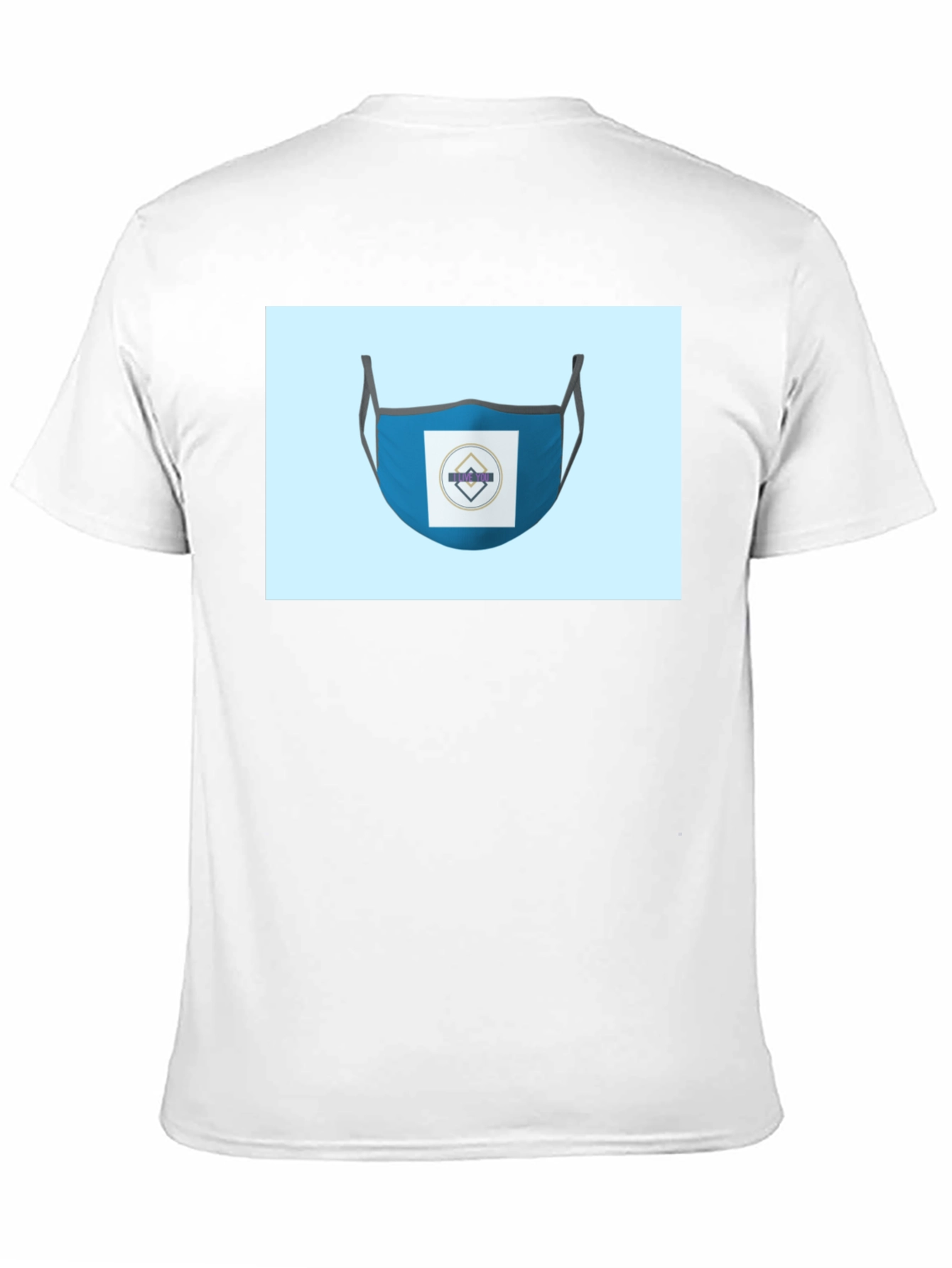 Stylish Blue Face Mask T-Shirt