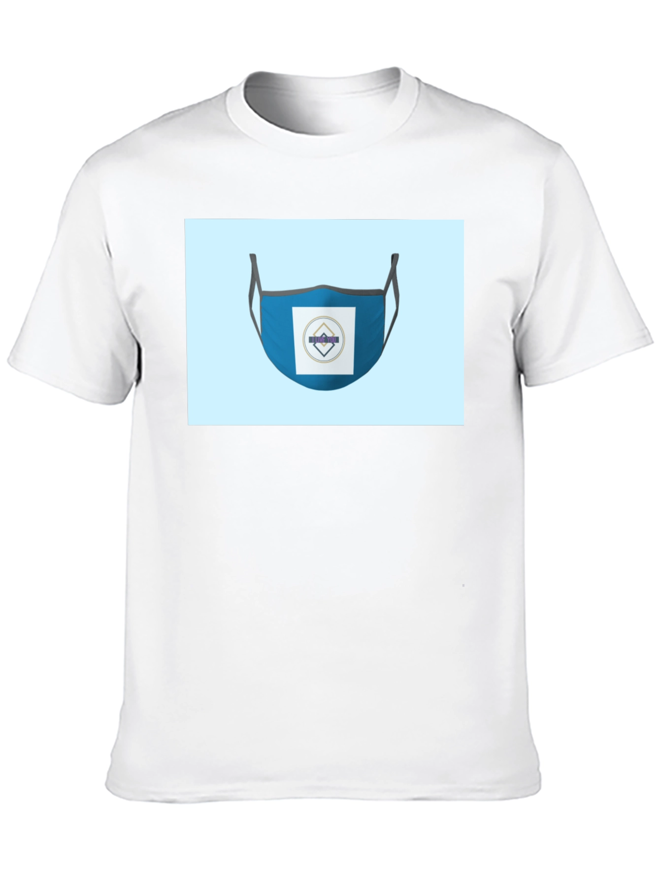 Stylish Blue Face Mask T-Shirt