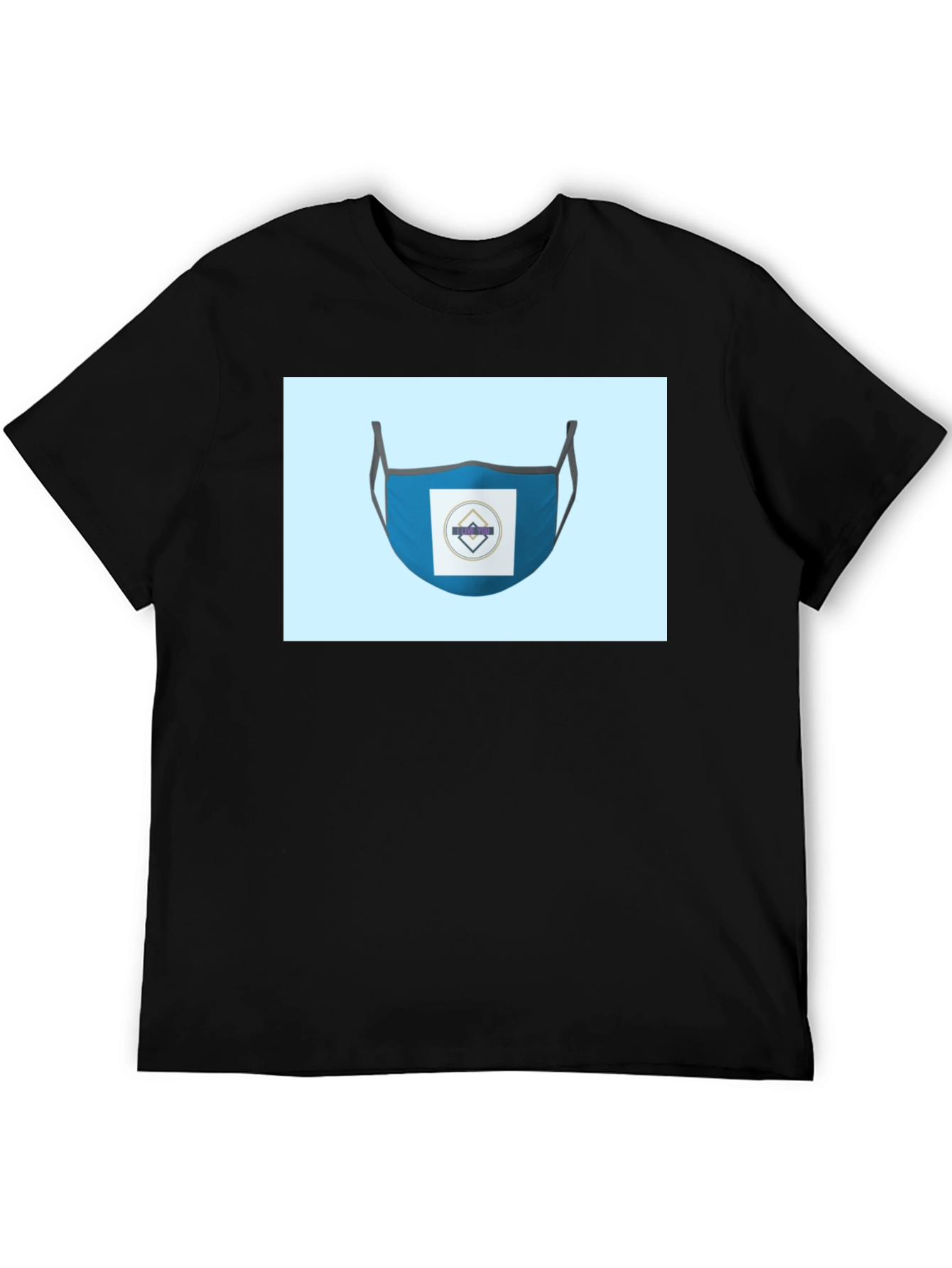 Stylish Blue Face Mask T-Shirt