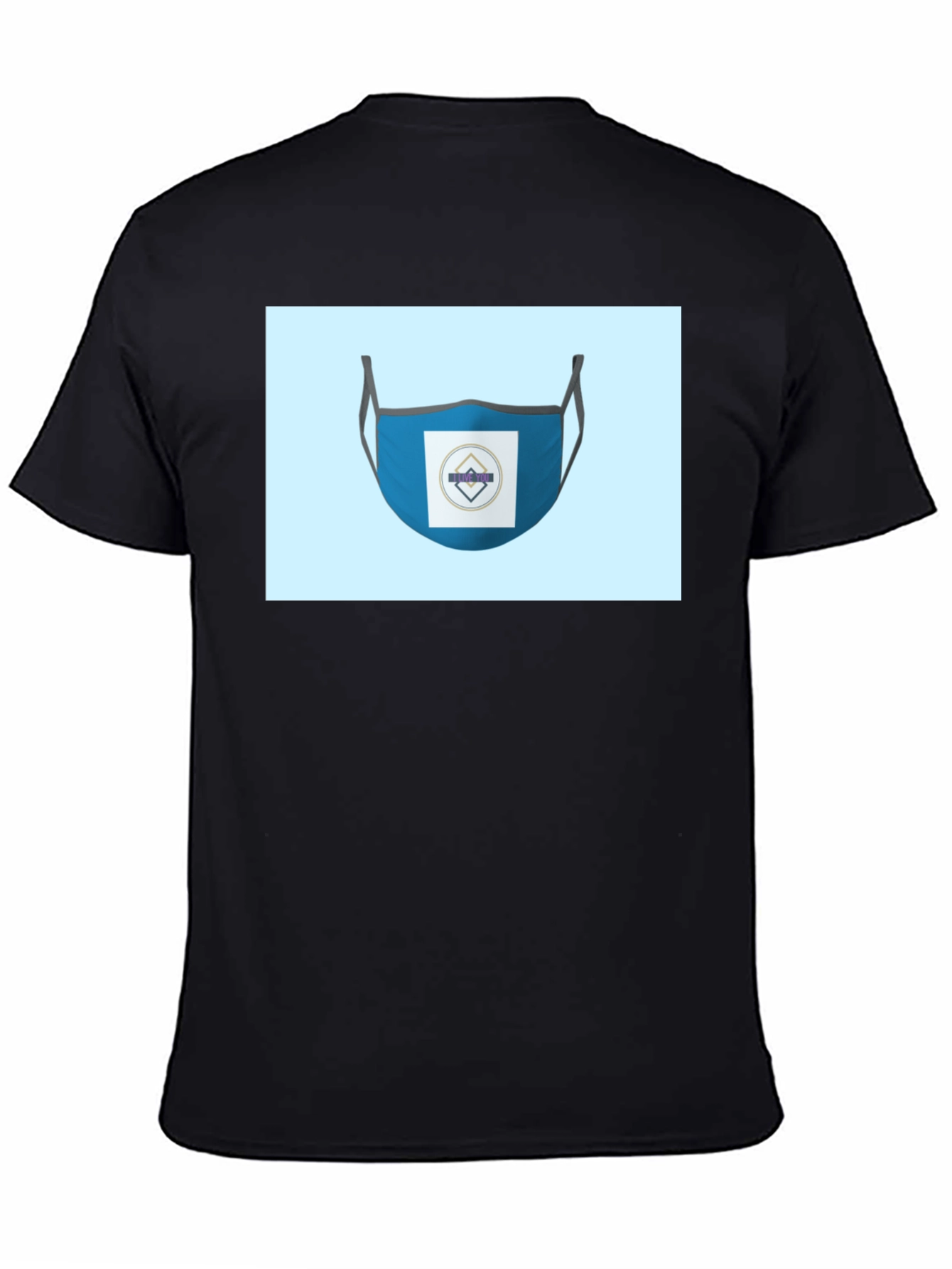 Stylish Blue Face Mask T-Shirt