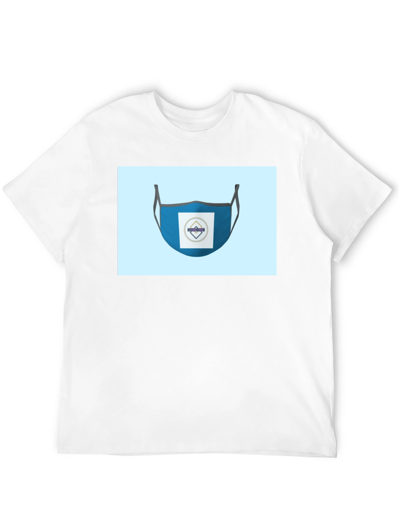 Stylish Blue Face Mask T-Shirt
