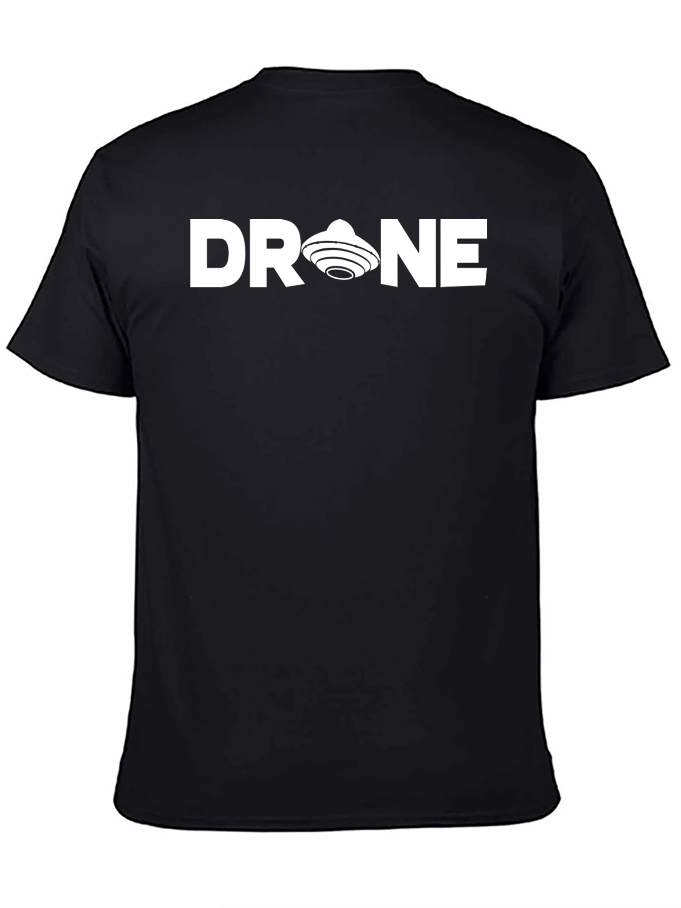 Drone UFO Graphic Black T-Shirt