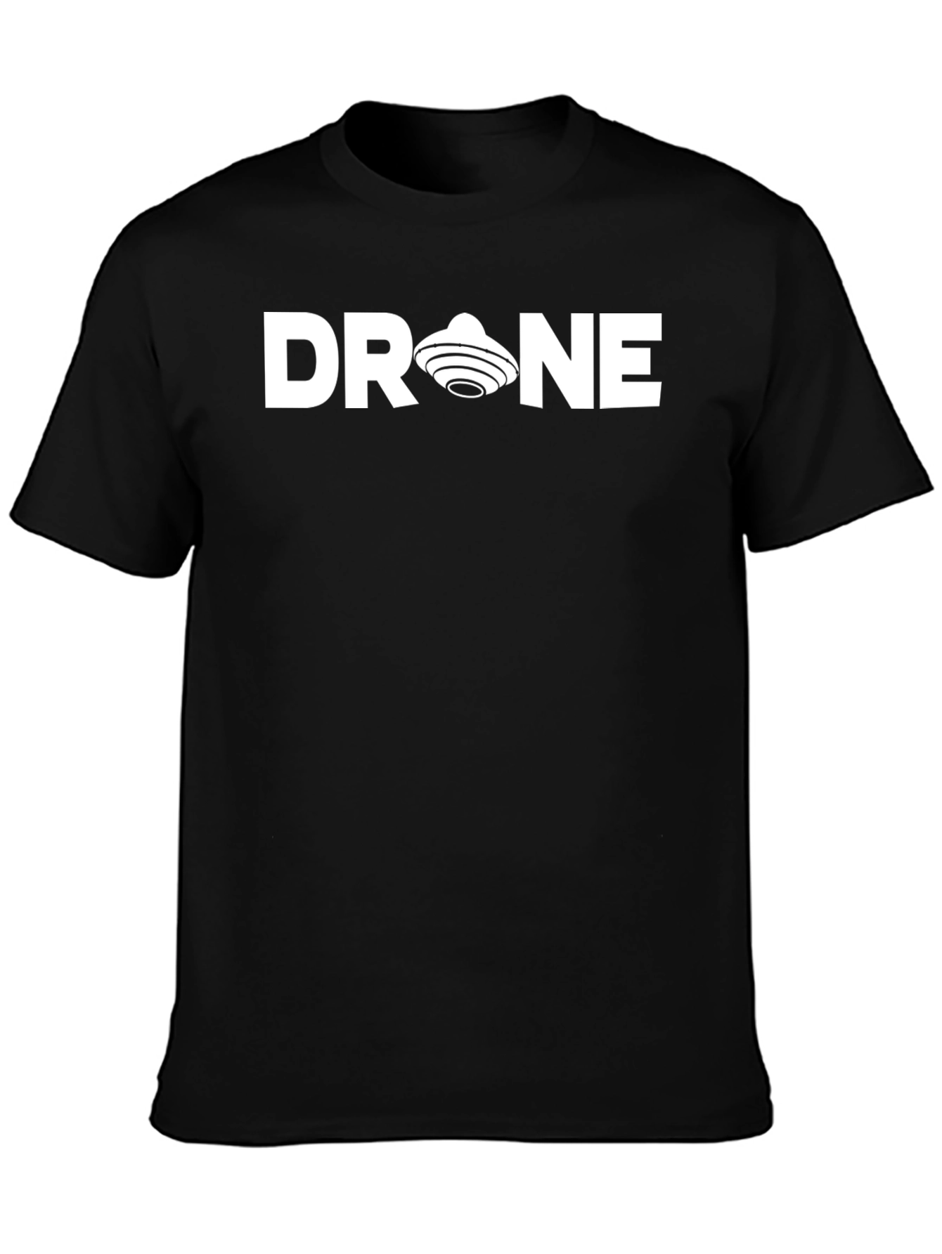 Drone UFO Graphic Black T-Shirt