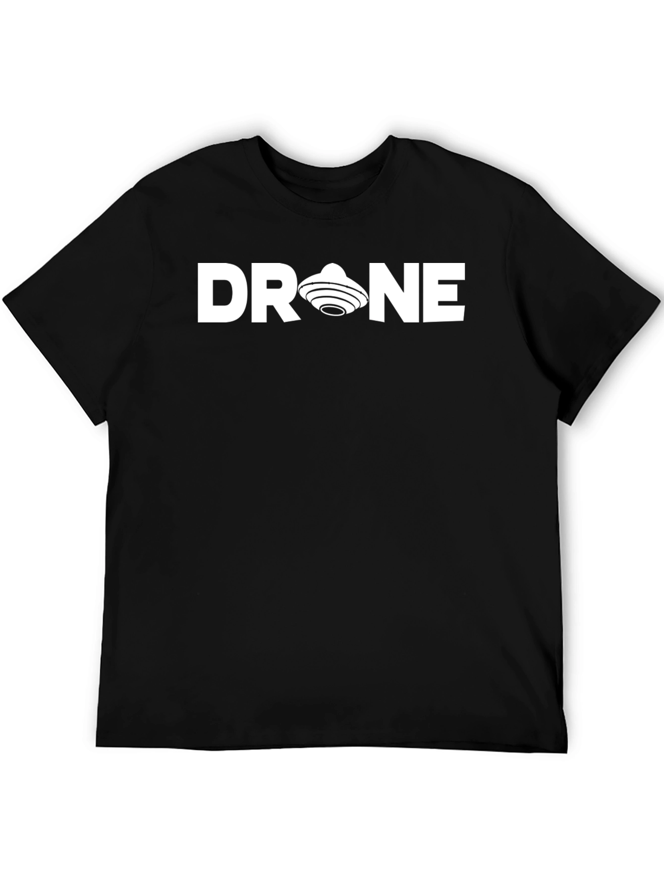Drone UFO Graphic Black T-Shirt
