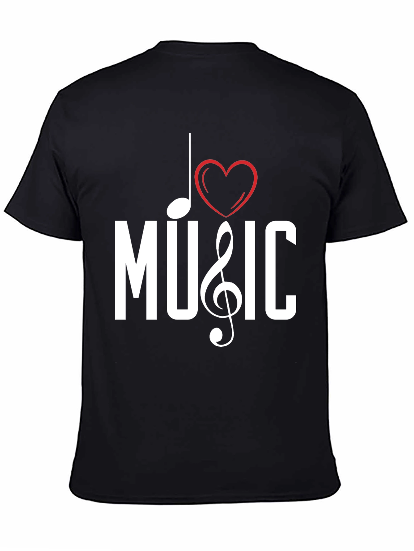 I Love Music Black Graphic Tee