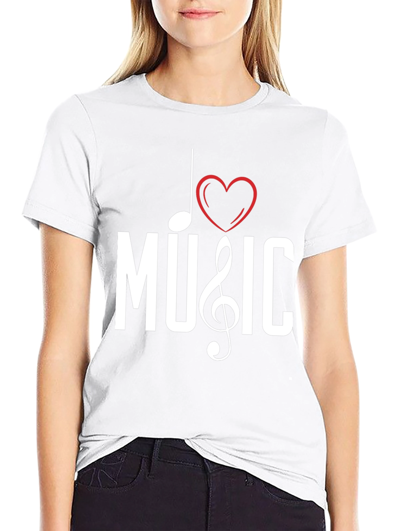 I Love Music Black Graphic Tee