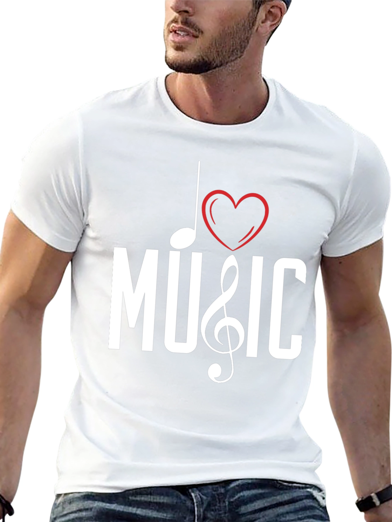 I Love Music Black Graphic Tee