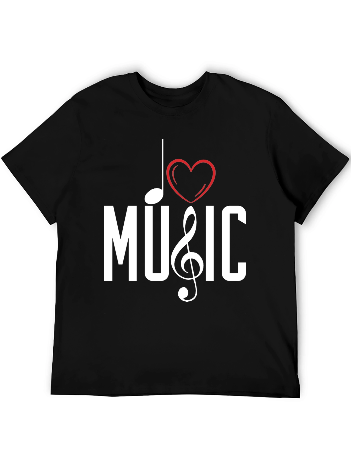 I Love Music Black Graphic Tee